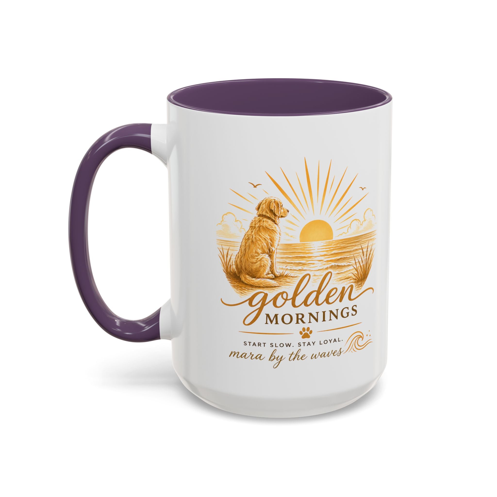 Golden Mornings Coffee Mug — Dog Sunrise Accent Mug (11/15oz)