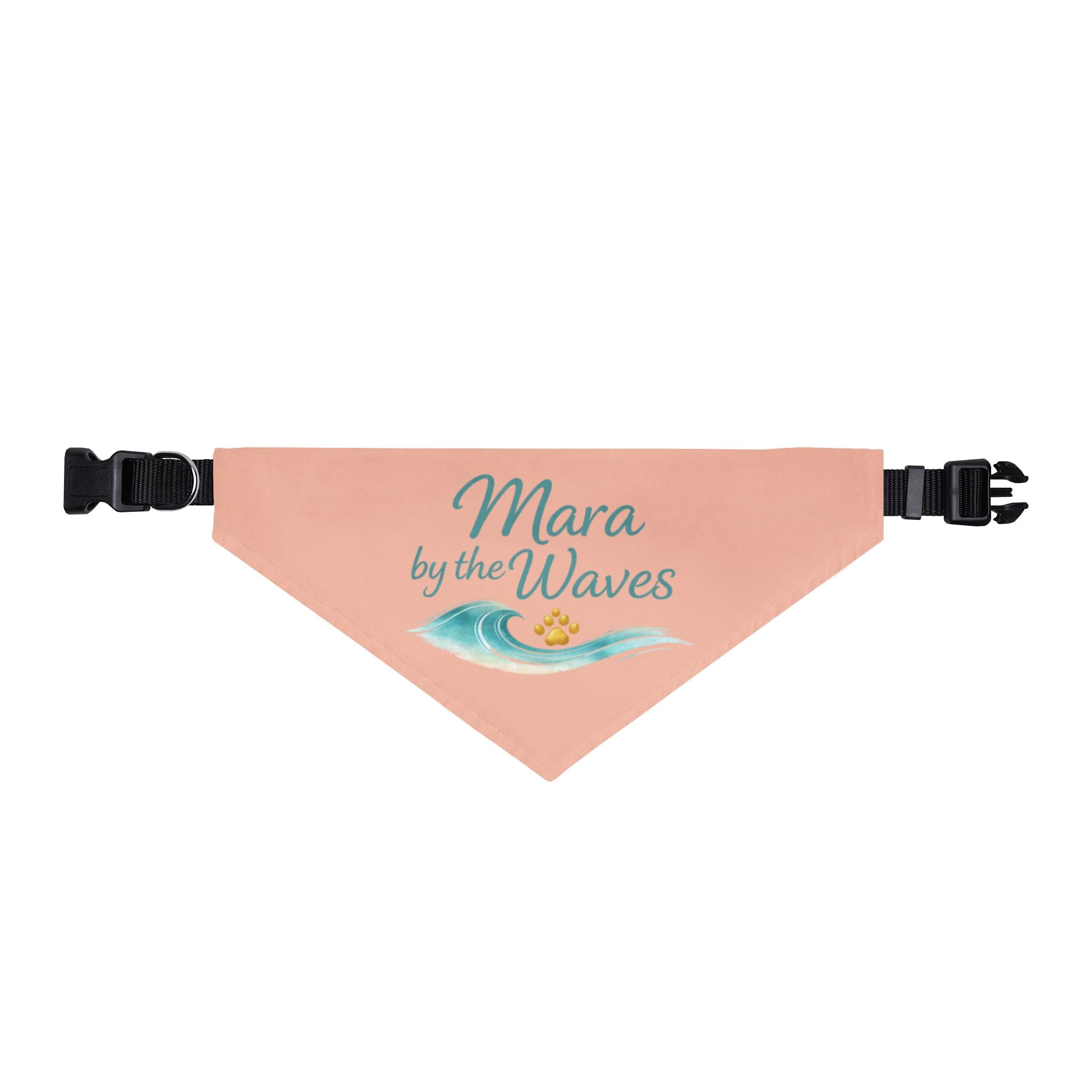 Clip-on Pet Bandana — "Mara by the Waves" Beach Dog Bandana