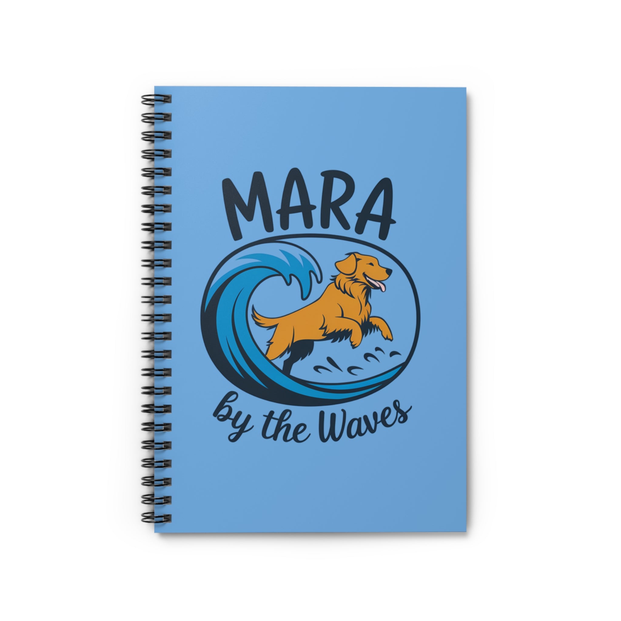 Spiral Notebook - Golden Retriever Ocean Vibes Ruled Line