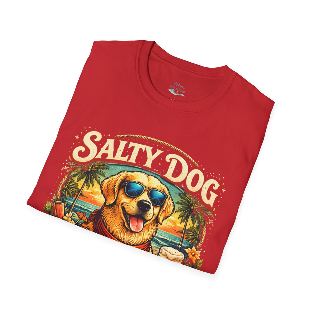 Salty Dog Beach T-Shirt — Retro Surf Dog Graphic Tee