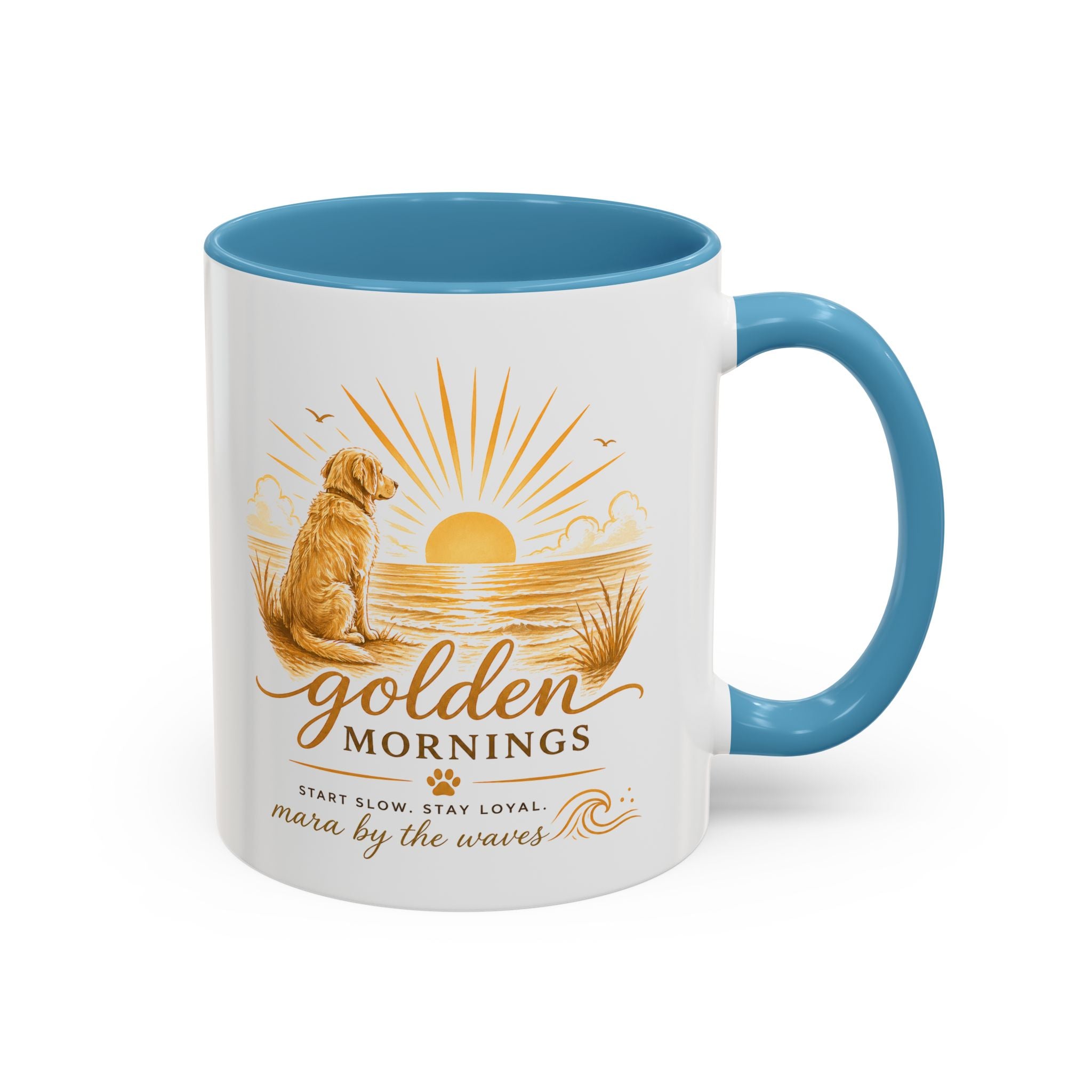 Golden Mornings Coffee Mug — Dog Sunrise Accent Mug (11/15oz)