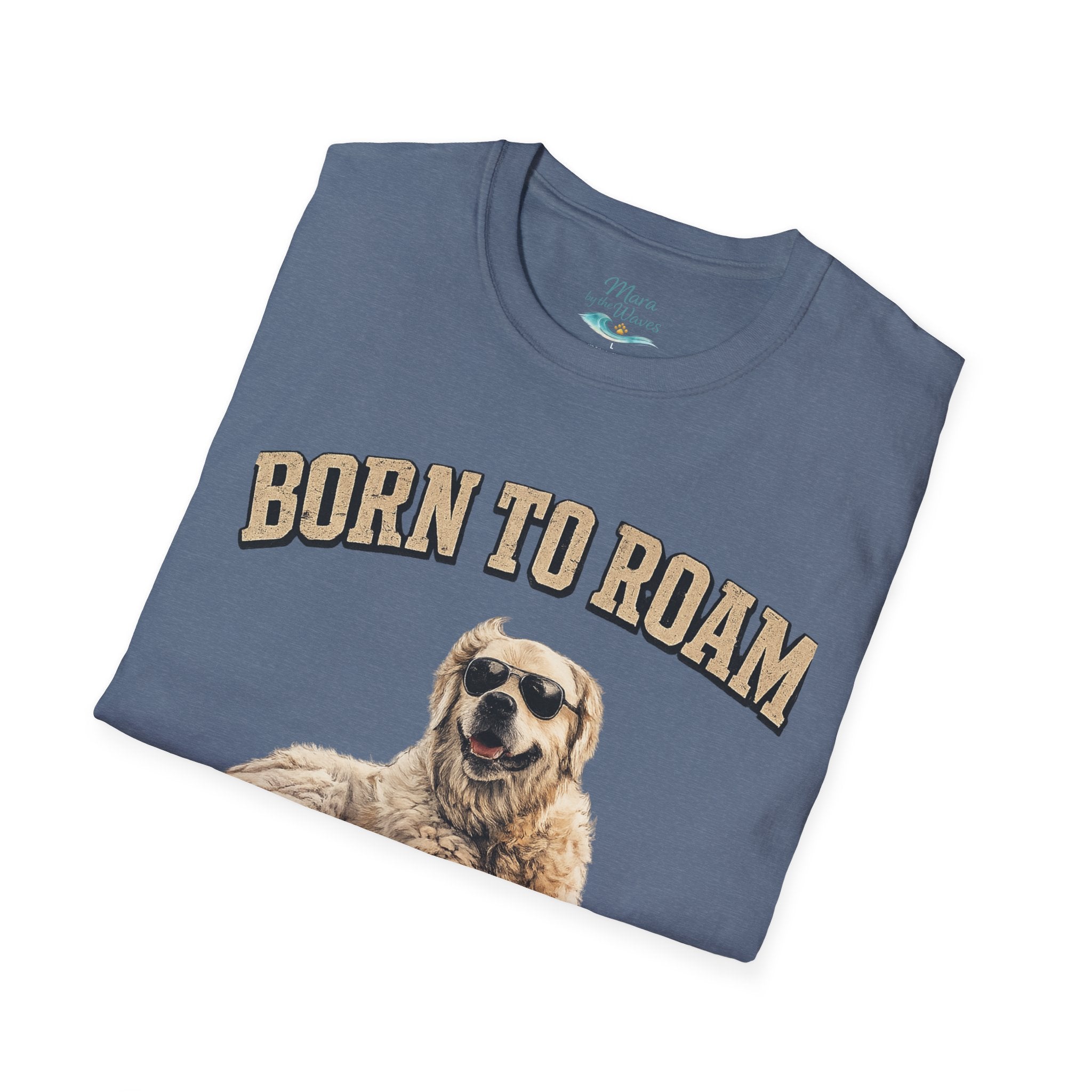Born to Roam Dog T-Shirt — Golden Retriever 'Live Free Stay Wild' Graphic Tee