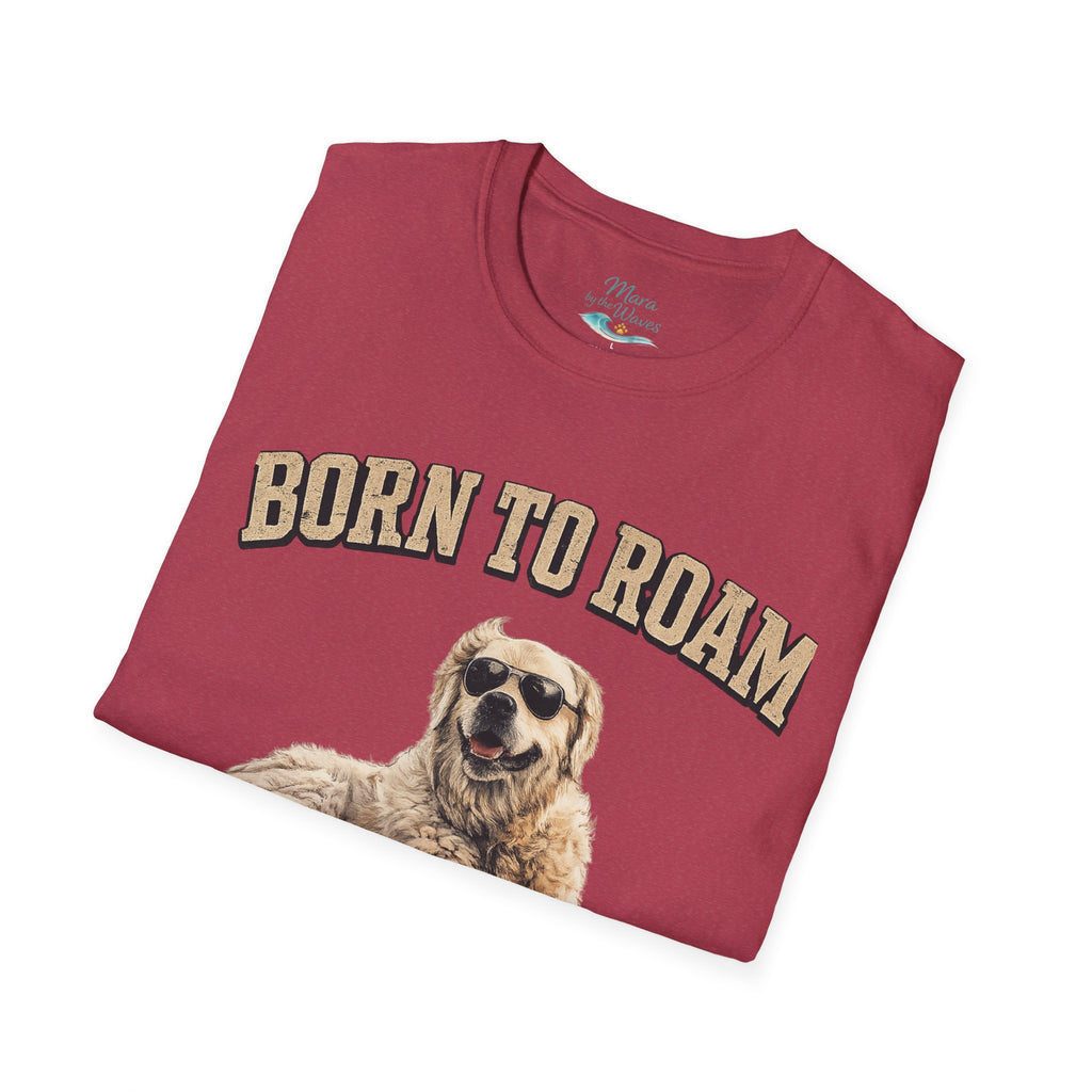 Born to Roam Dog T-Shirt — Golden Retriever 'Live Free Stay Wild' Graphic Tee