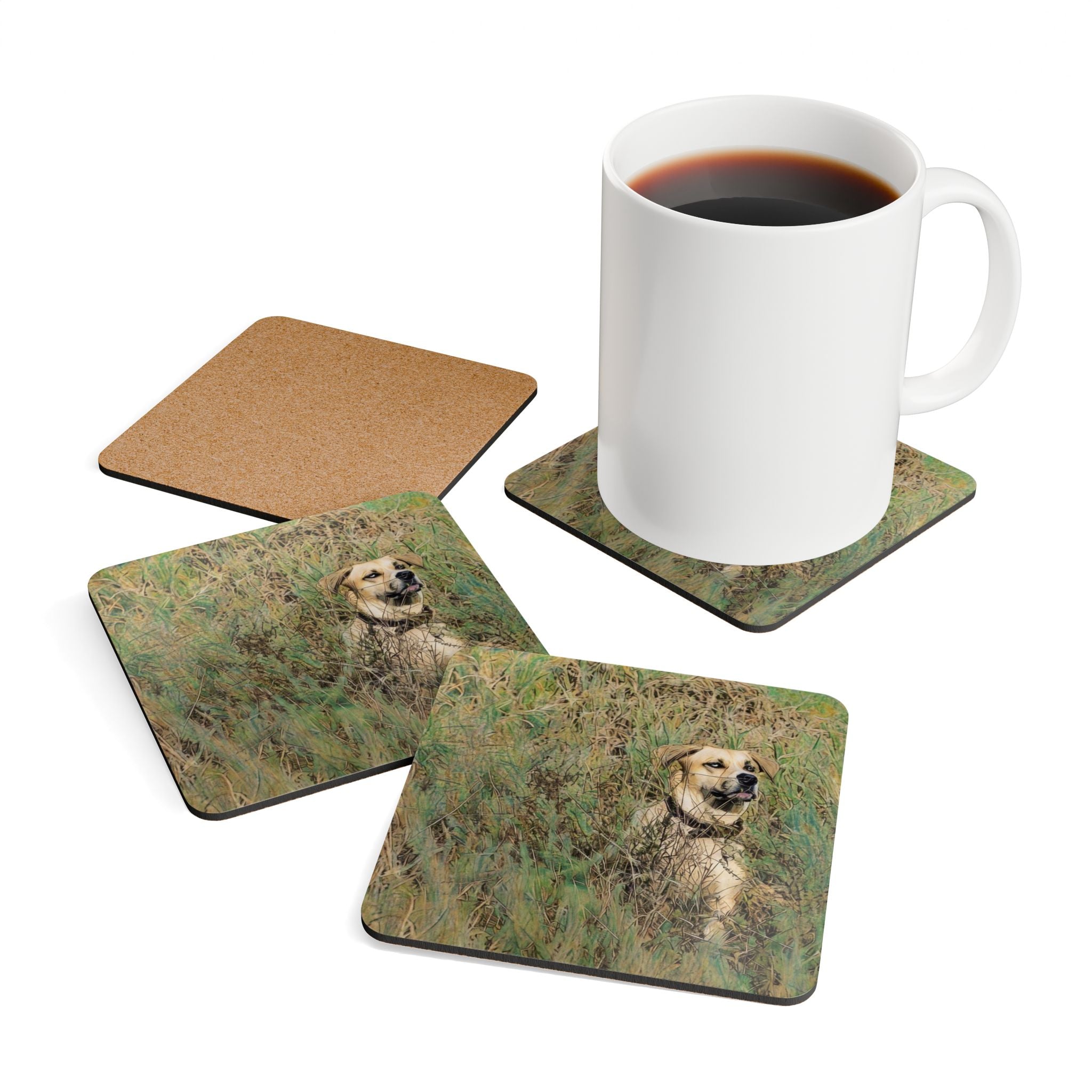 Rustic Dog Coaster Set