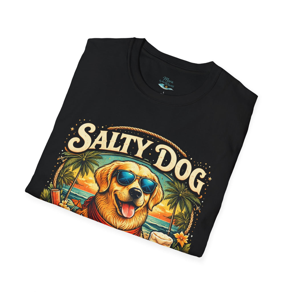 Salty Dog Beach T-Shirt — Retro Surf Dog Graphic Tee
