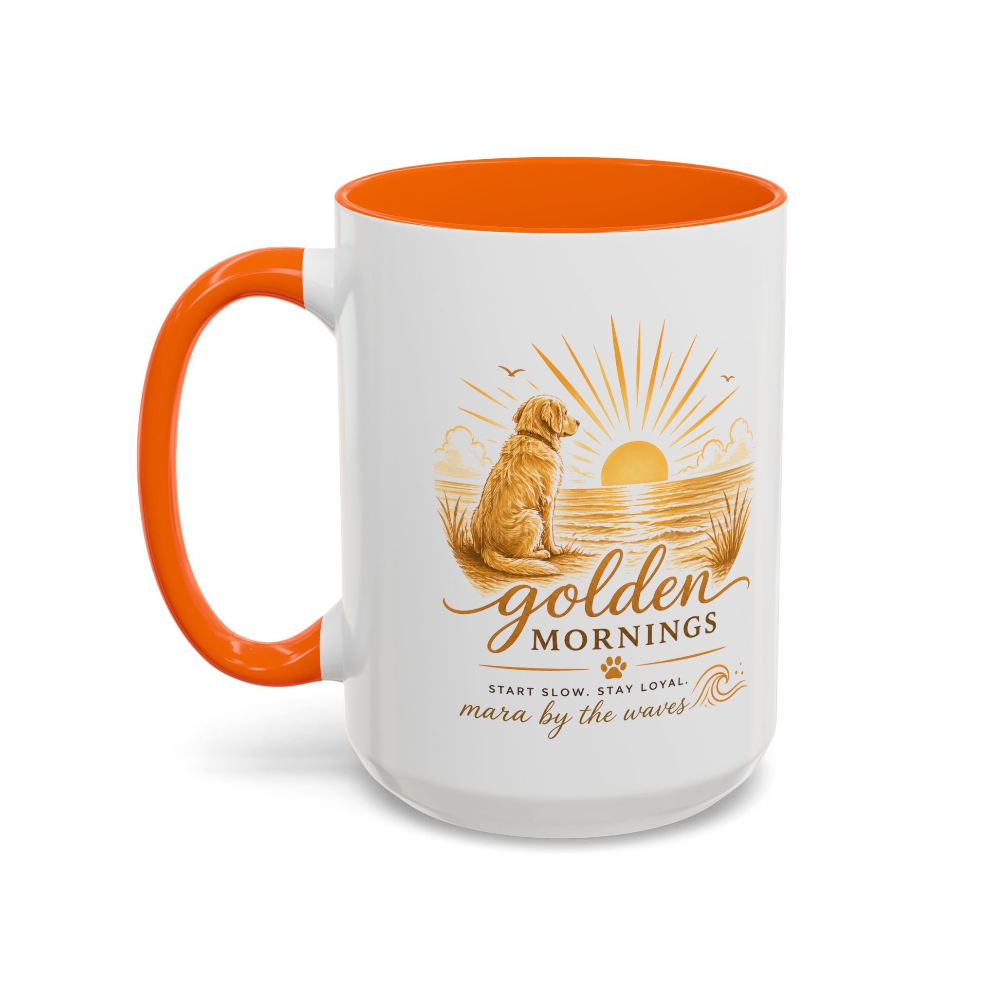 Golden Mornings Coffee Mug — Dog Sunrise Accent Mug (11/15oz)