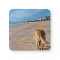 Coaster Set - Golden Retriever Beach Design
