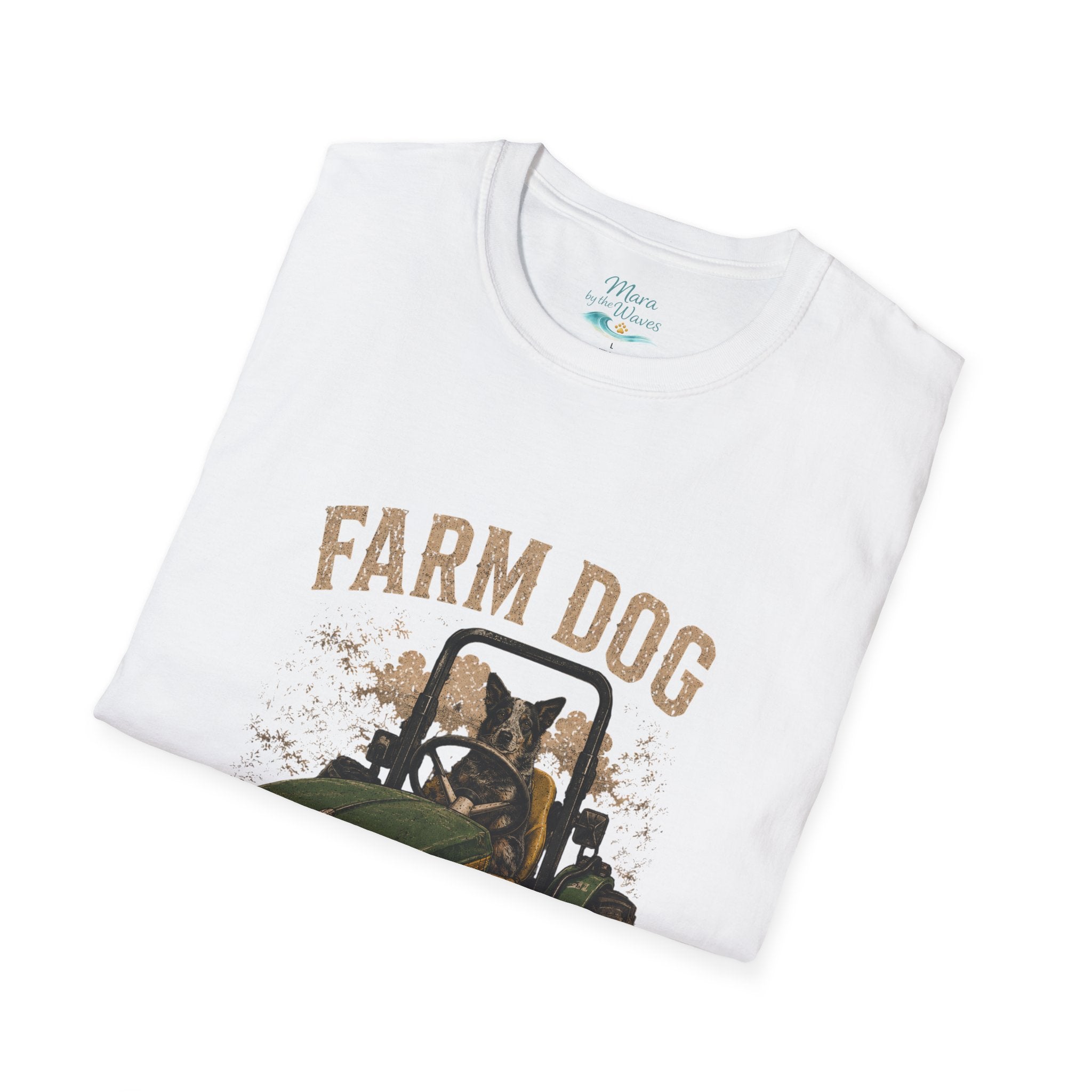 Farm Dog T-Shirt - "Born to Work" Tractor & Dog Graphic Tee