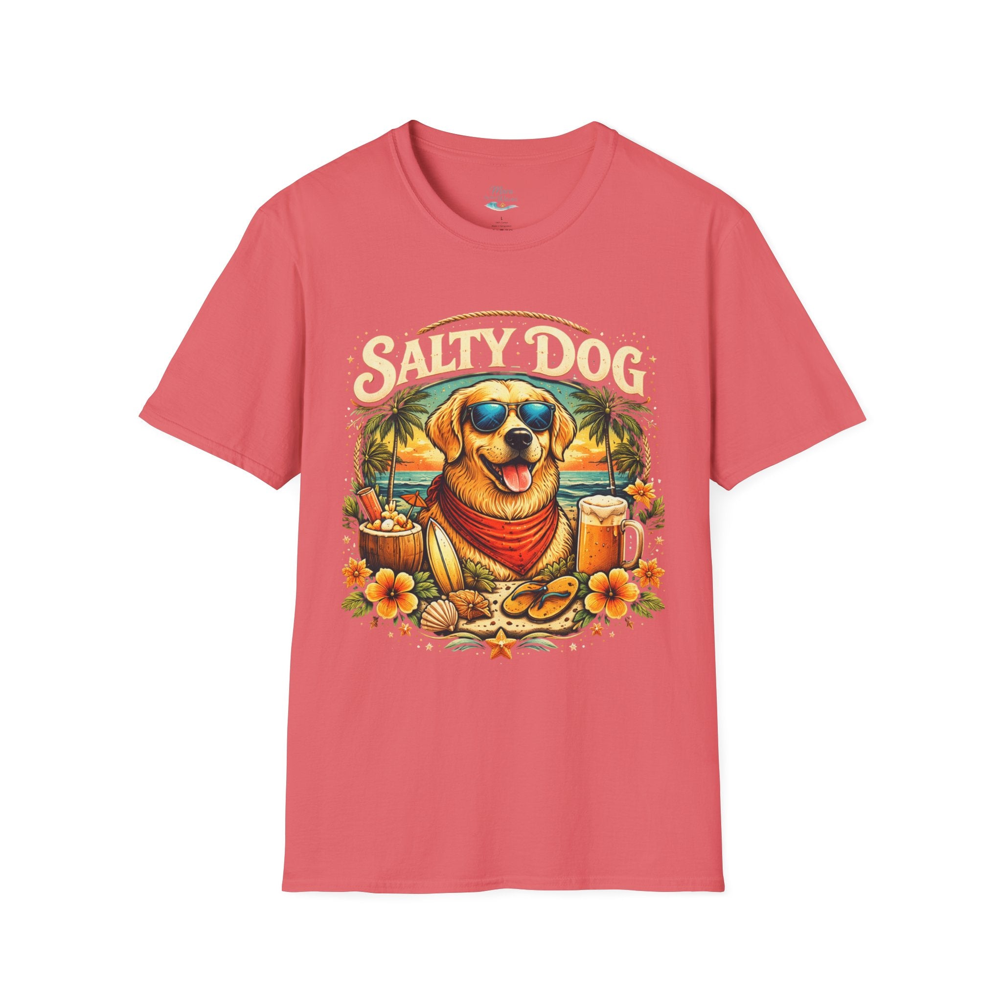 Salty Dog Beach T-Shirt — Retro Surf Dog Graphic Tee