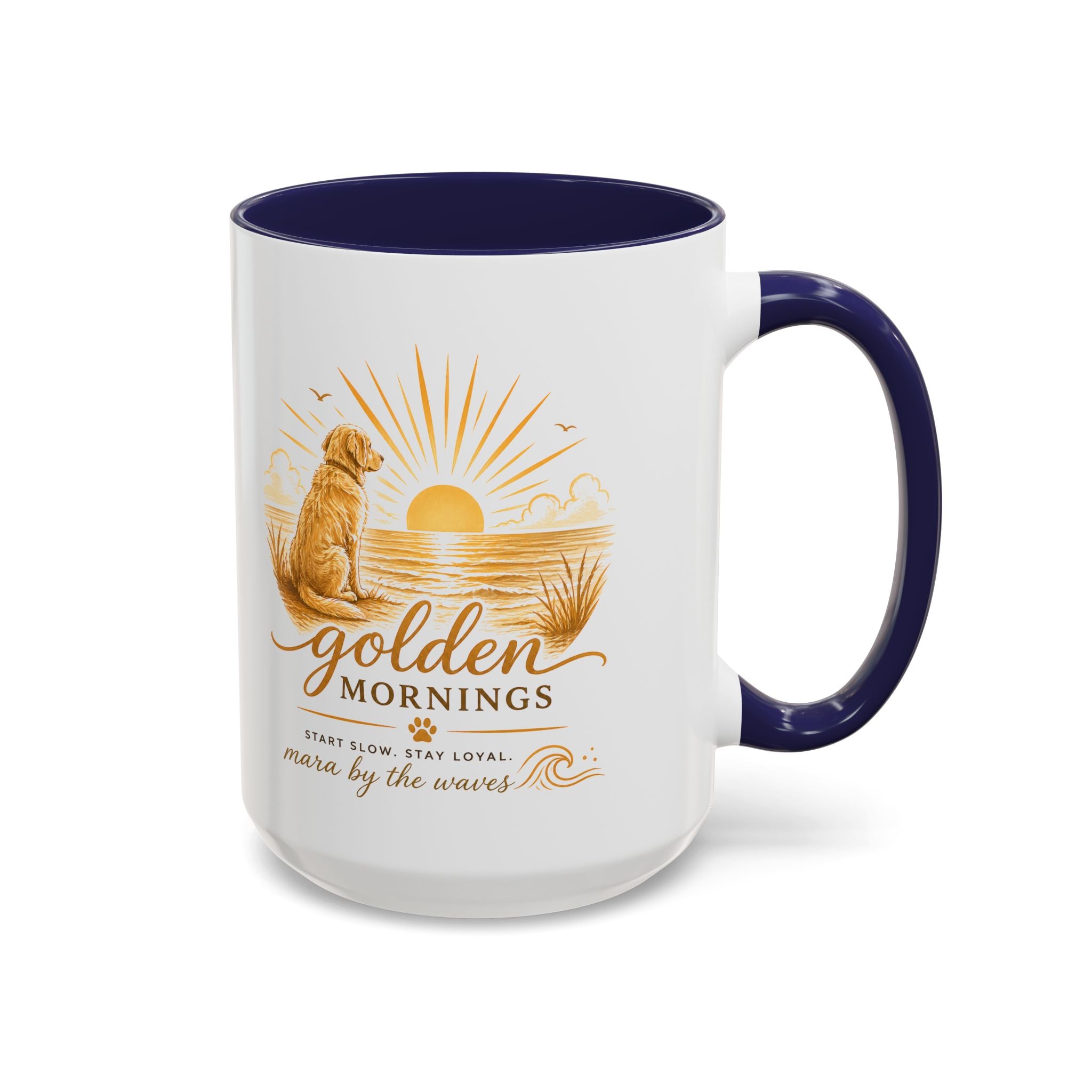 Golden Mornings Coffee Mug — Dog Sunrise Accent Mug (11/15oz)