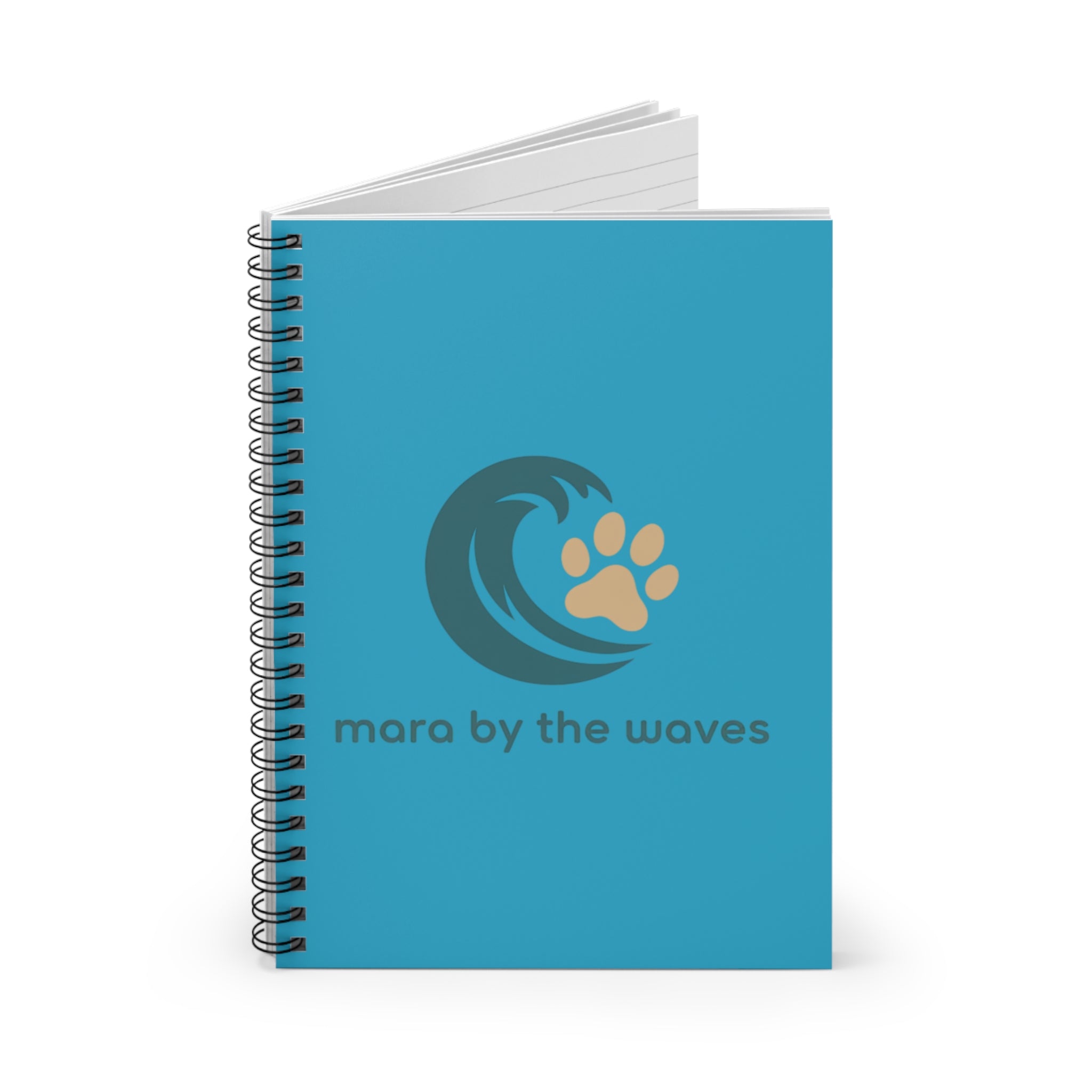 Ocean Paw Spiral Notebook — "mara by the waves" Ruled Journal