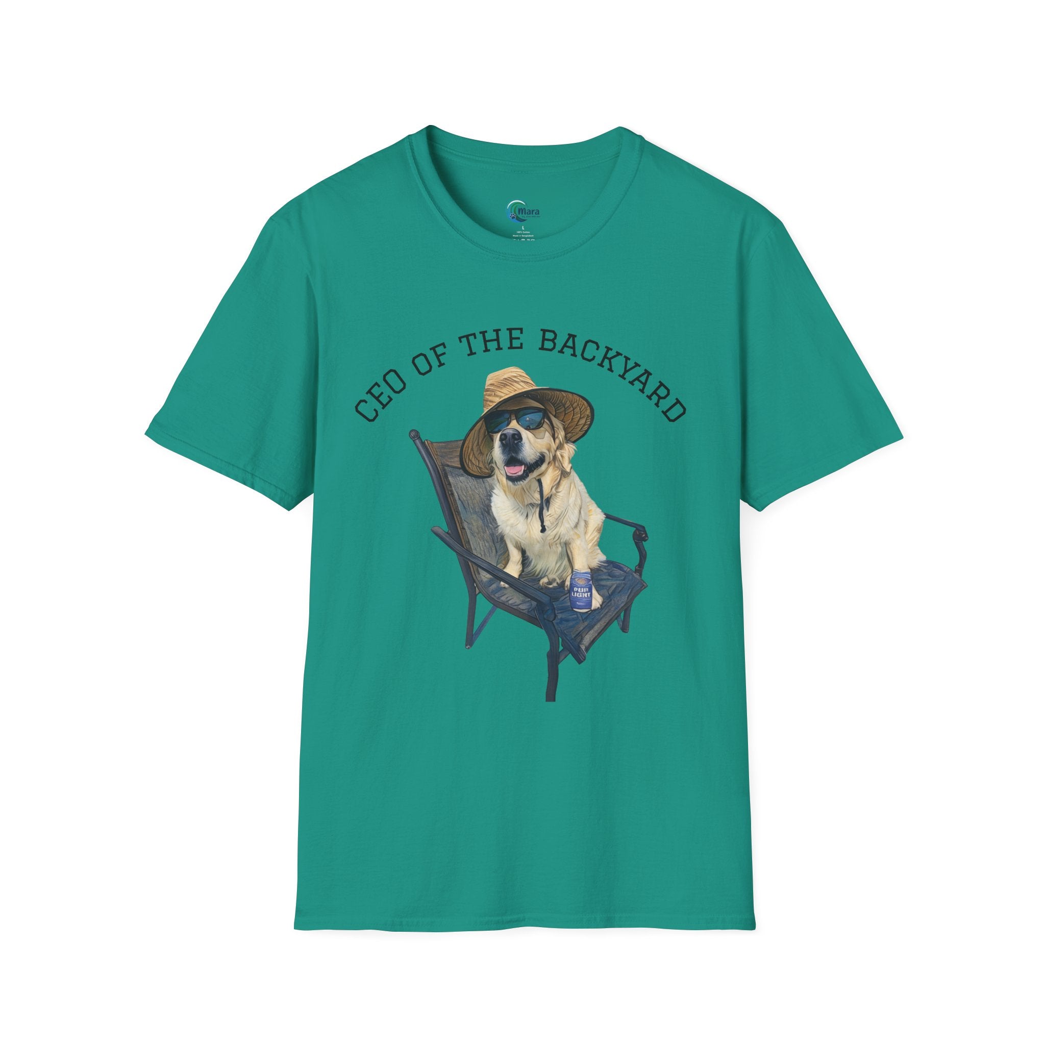 "CEO of the Backyard" Unisex Softstyle T-Shirt, Funny Dog Tee, Pet Lover Gift, Outdoor Apparel, Casual Wear, Summer Shirt