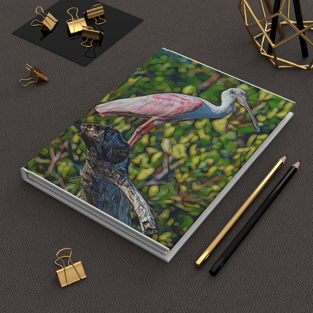 Roseate Spoonbill Wildlife Hardcover Journal — Nature Sketchbook & Travel Notebook