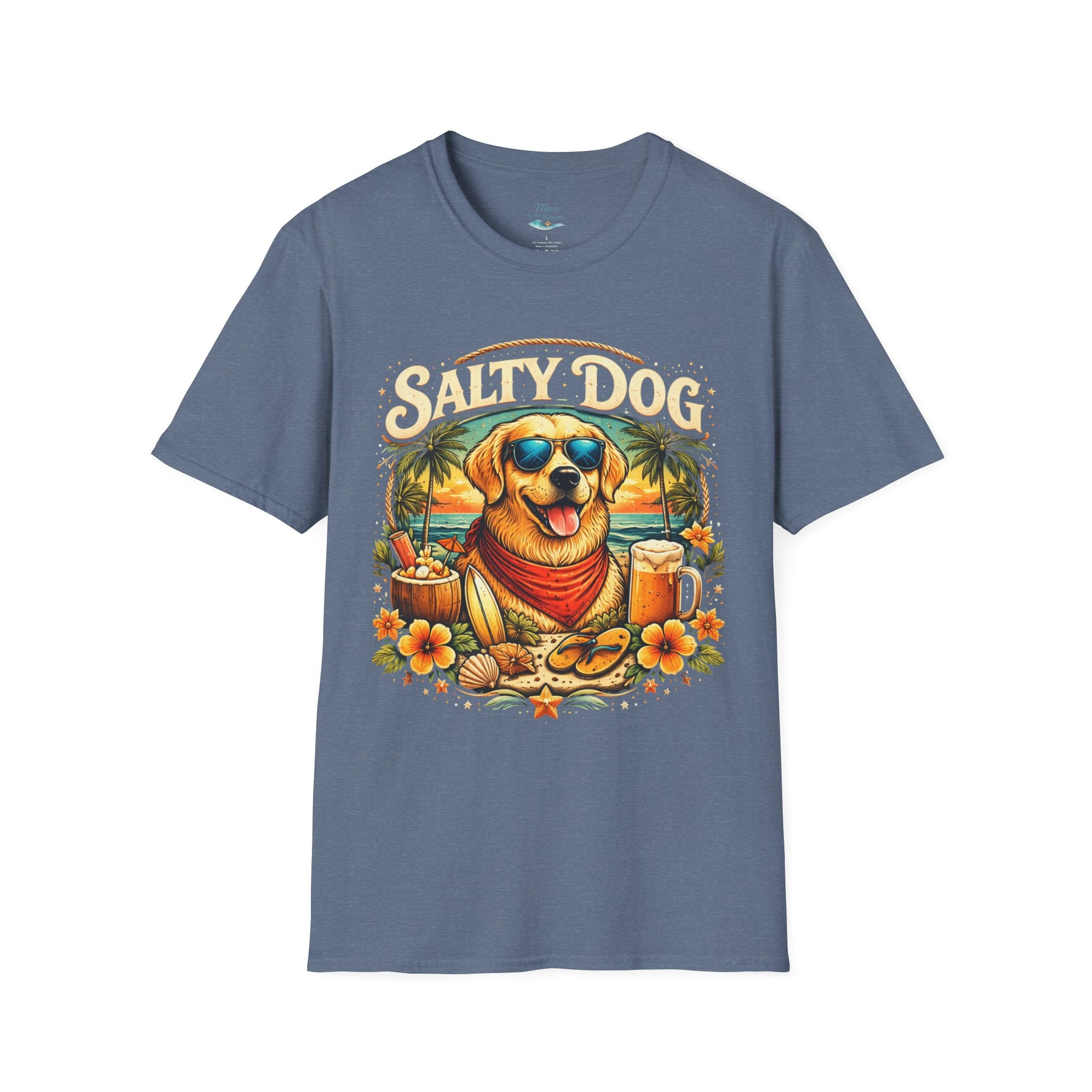 Salty Dog Beach T-Shirt — Retro Surf Dog Graphic Tee