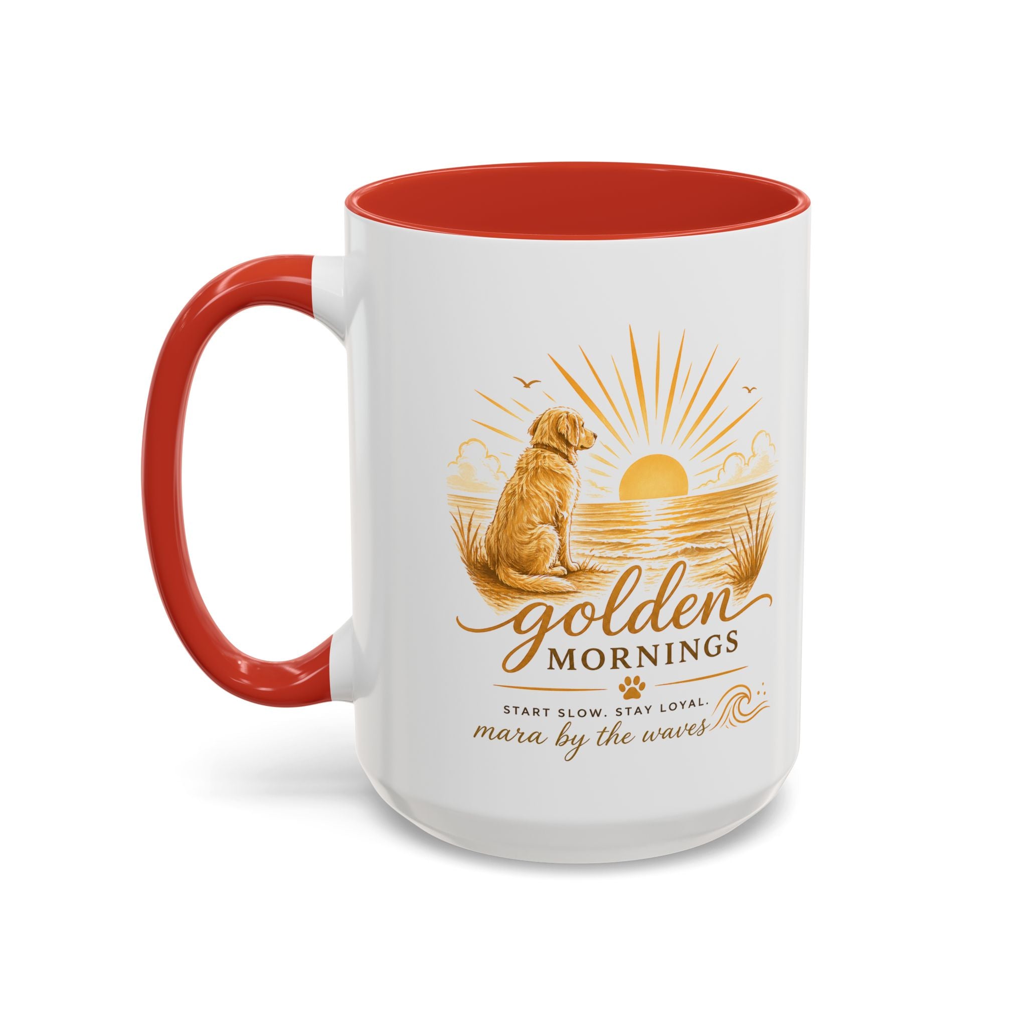 Golden Mornings Coffee Mug — Dog Sunrise Accent Mug (11/15oz)