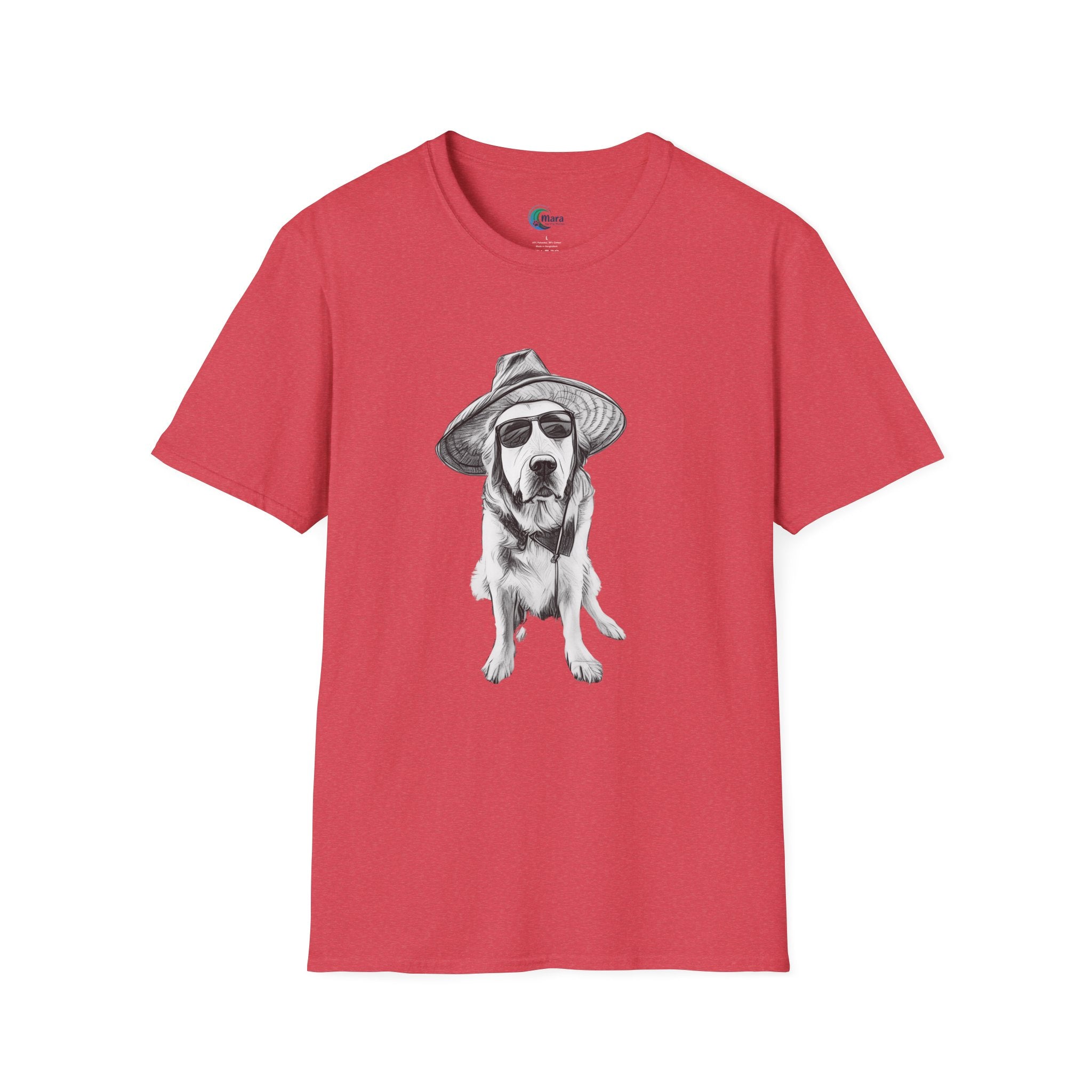 Golden Retriever with Hat & Sunglasses T-Shirt