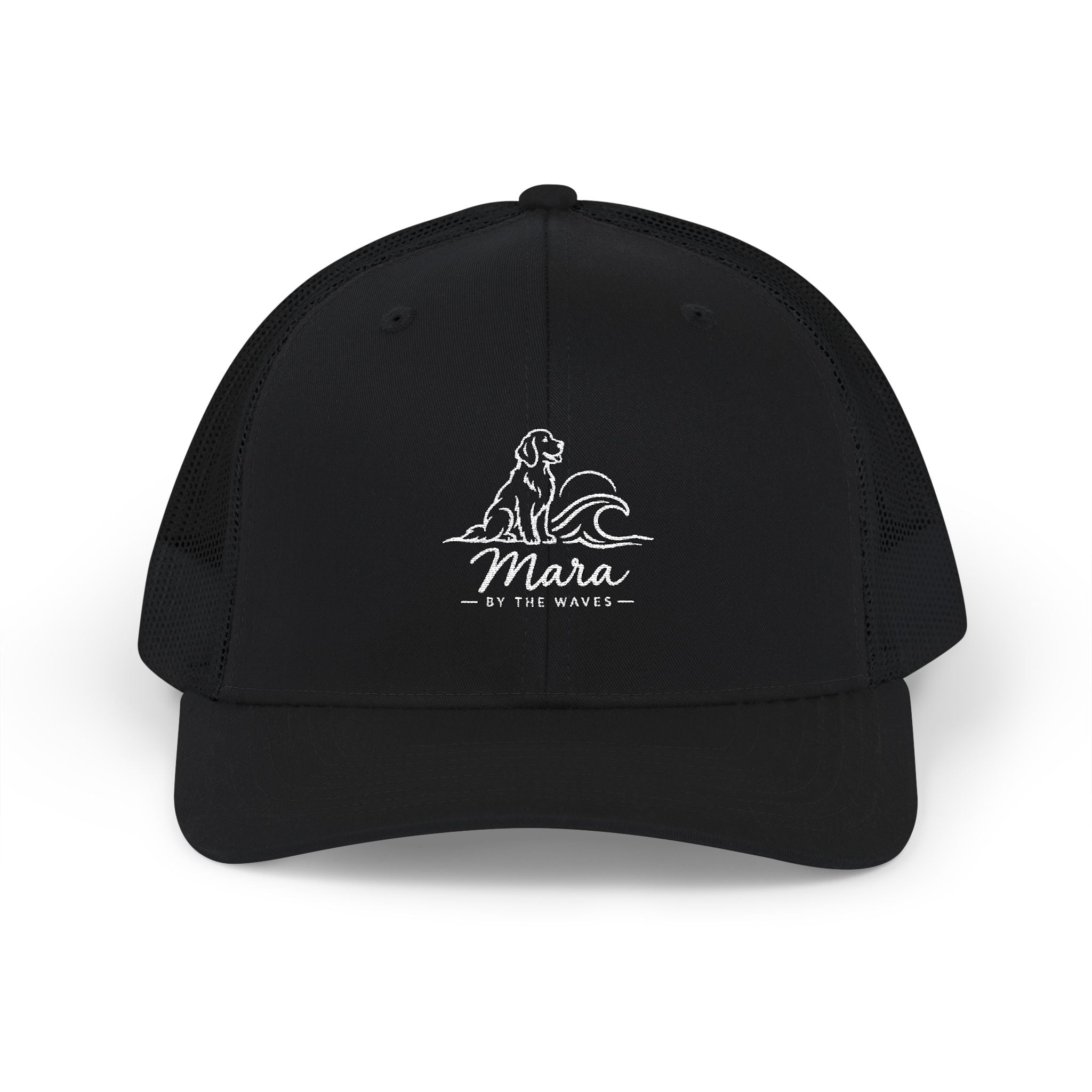 Mara Waves Trucker Cap. Golden Retriever-Inspired Snapback Hat