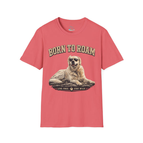 Born to Roam Dog T-Shirt — Golden Retriever 'Live Free Stay Wild' Graphic Tee
