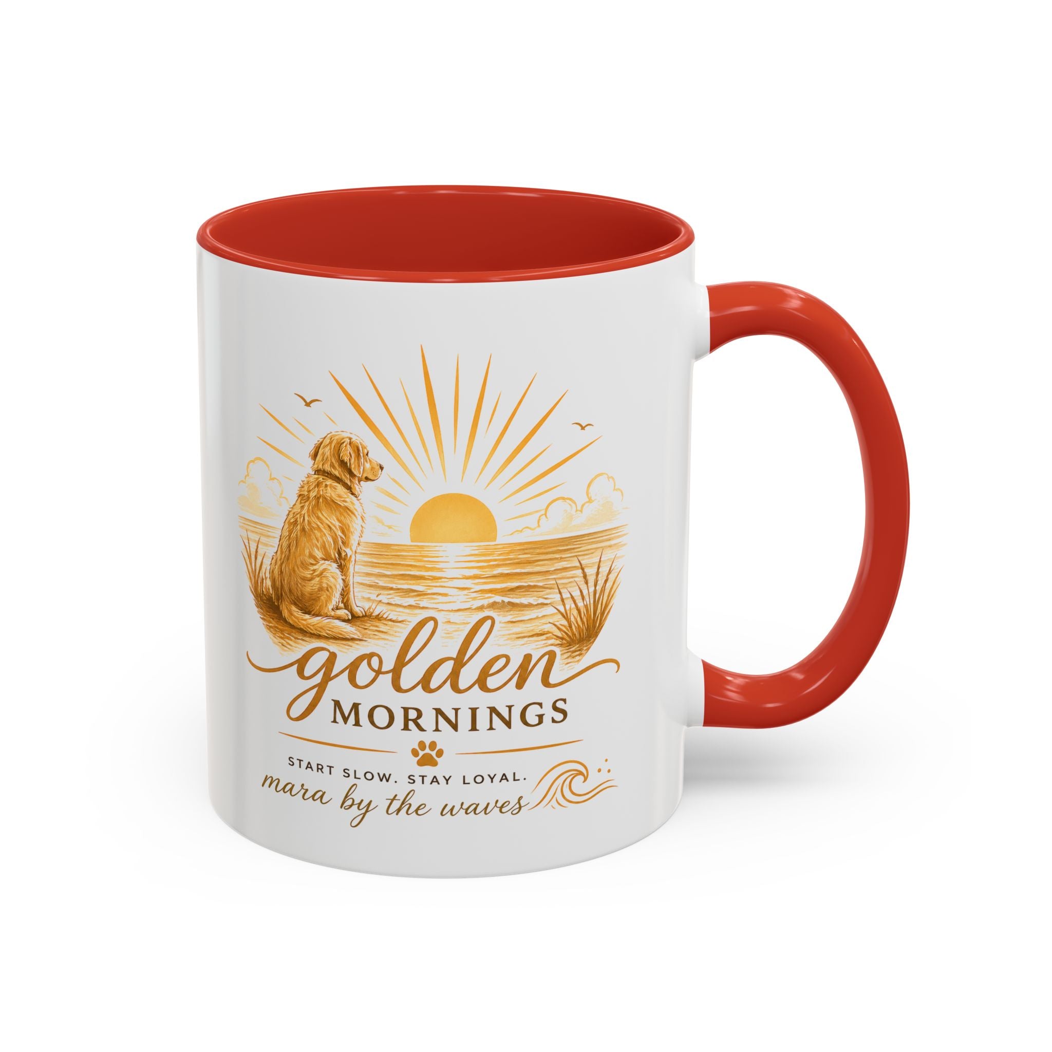 Golden Mornings Coffee Mug — Dog Sunrise Accent Mug (11/15oz)