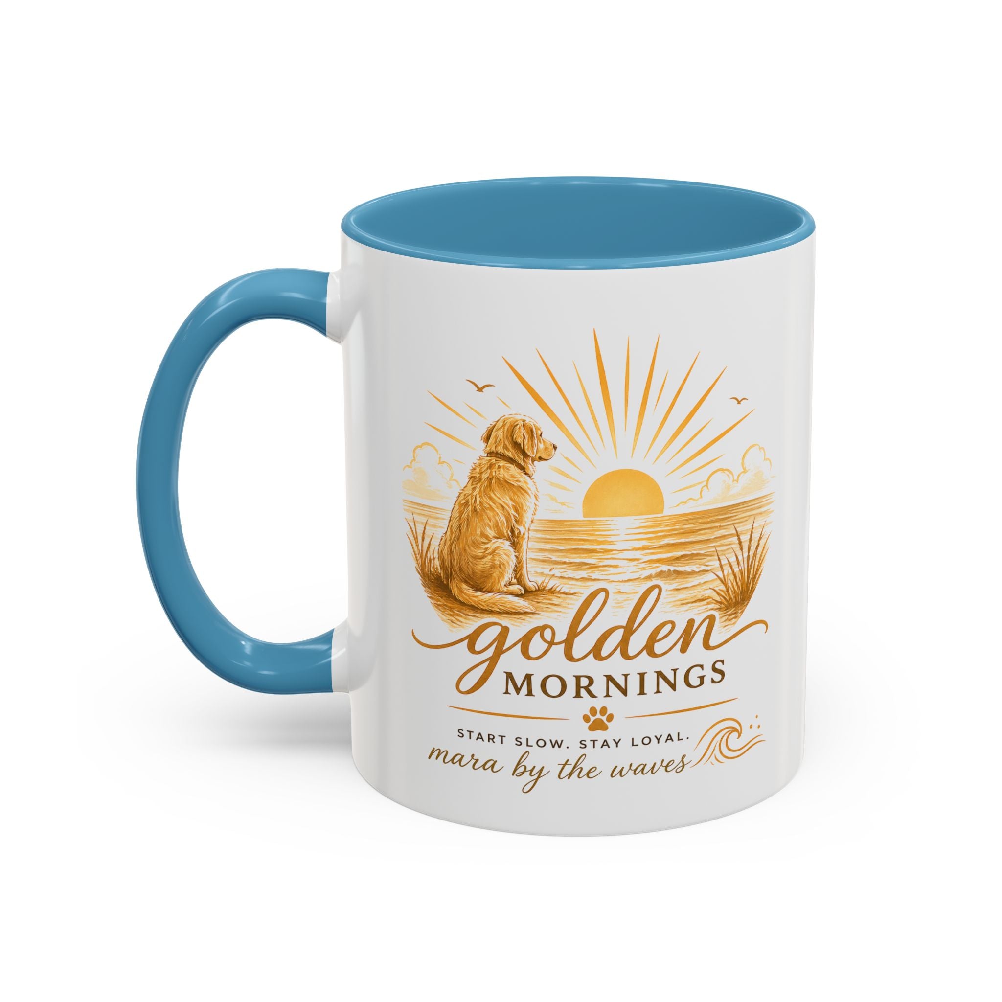 Golden Mornings Coffee Mug — Dog Sunrise Accent Mug (11/15oz)
