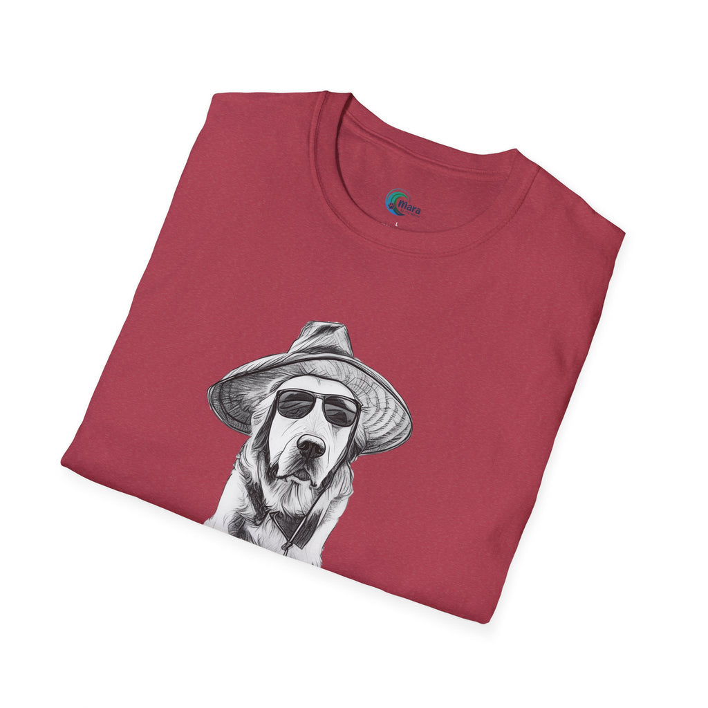 Golden Retriever with Hat & Sunglasses T-Shirt