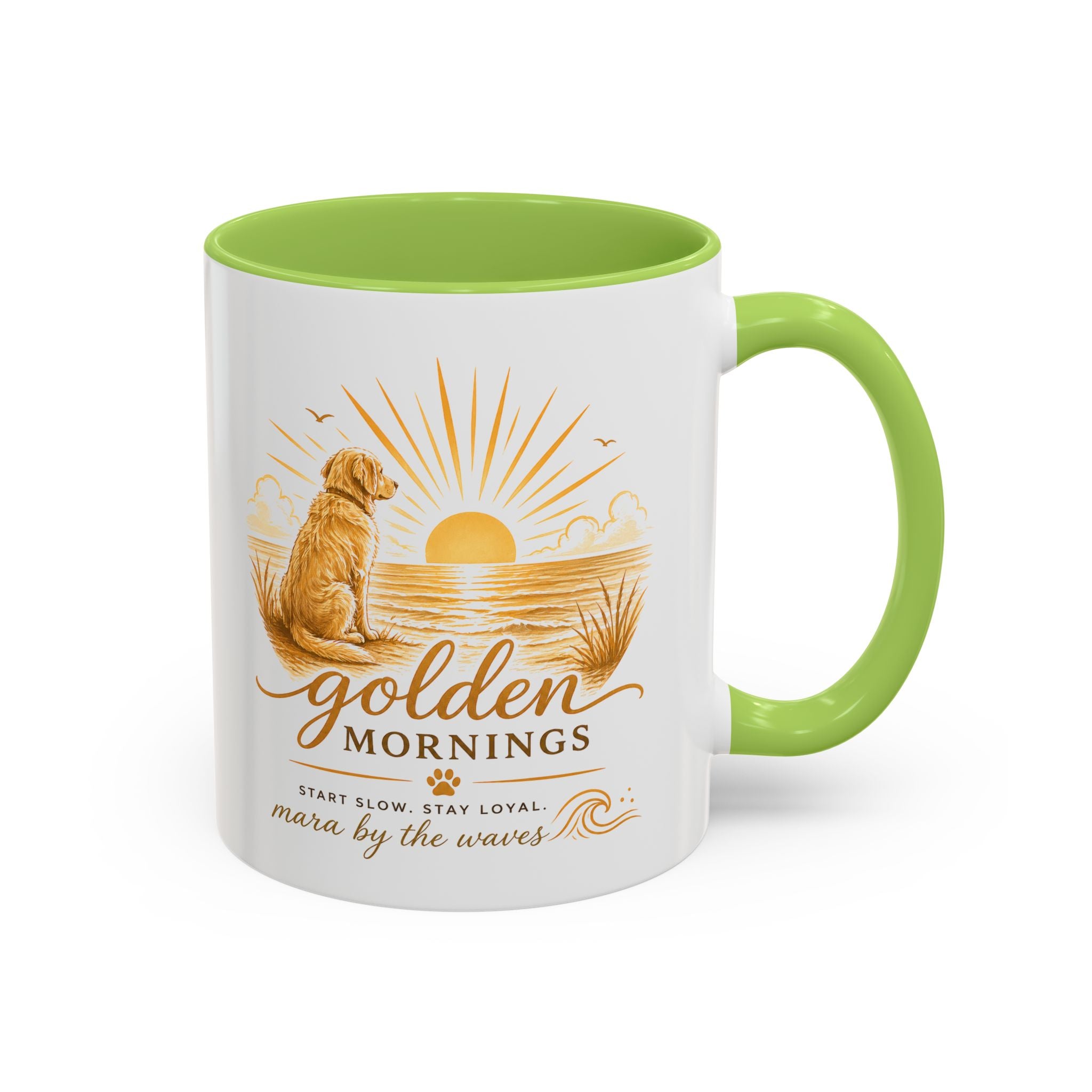 Golden Mornings Coffee Mug — Dog Sunrise Accent Mug (11/15oz)