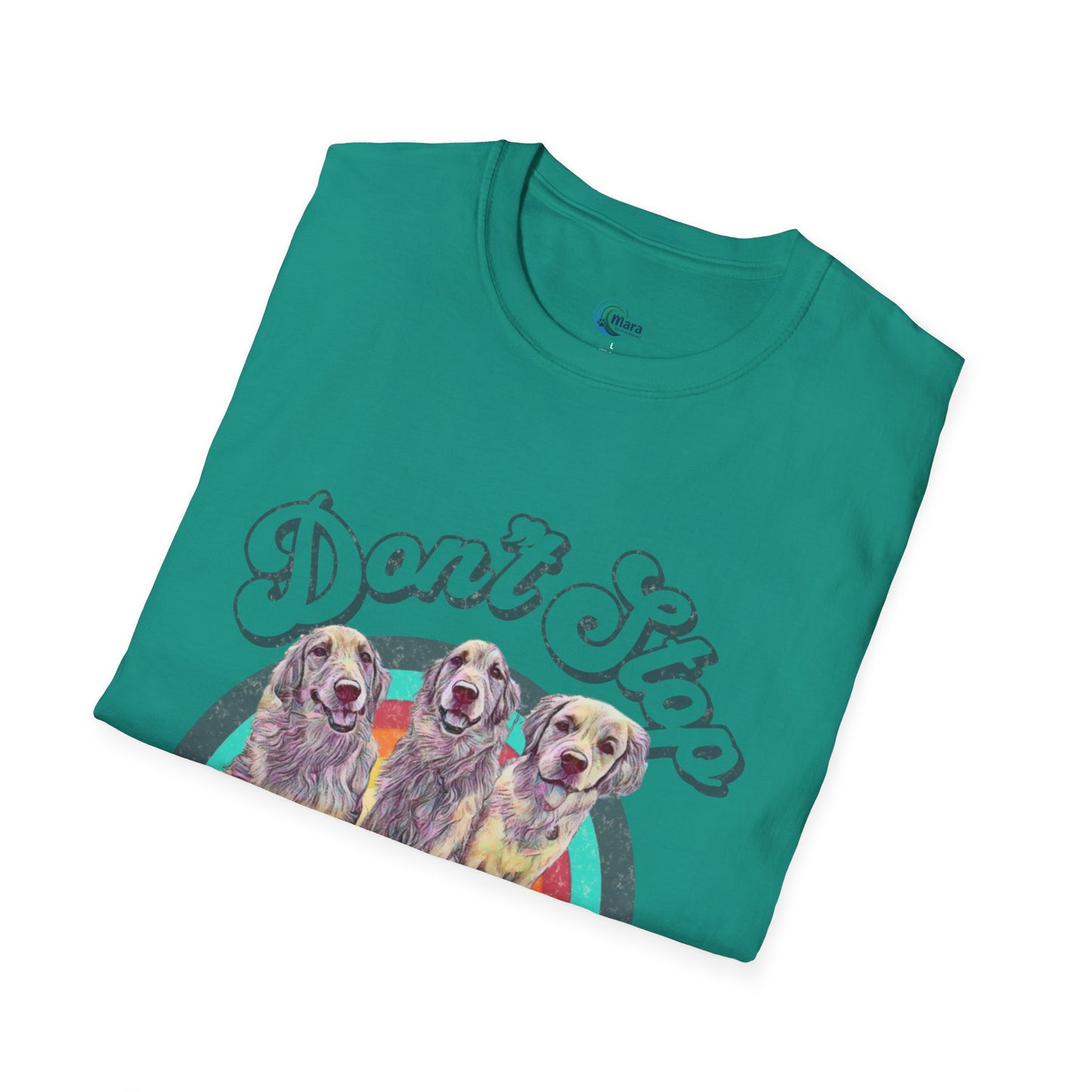 Golden Retrievers Graphic Tee - Unisex Softstyle T-Shirt - Don't Stop Retrievin'