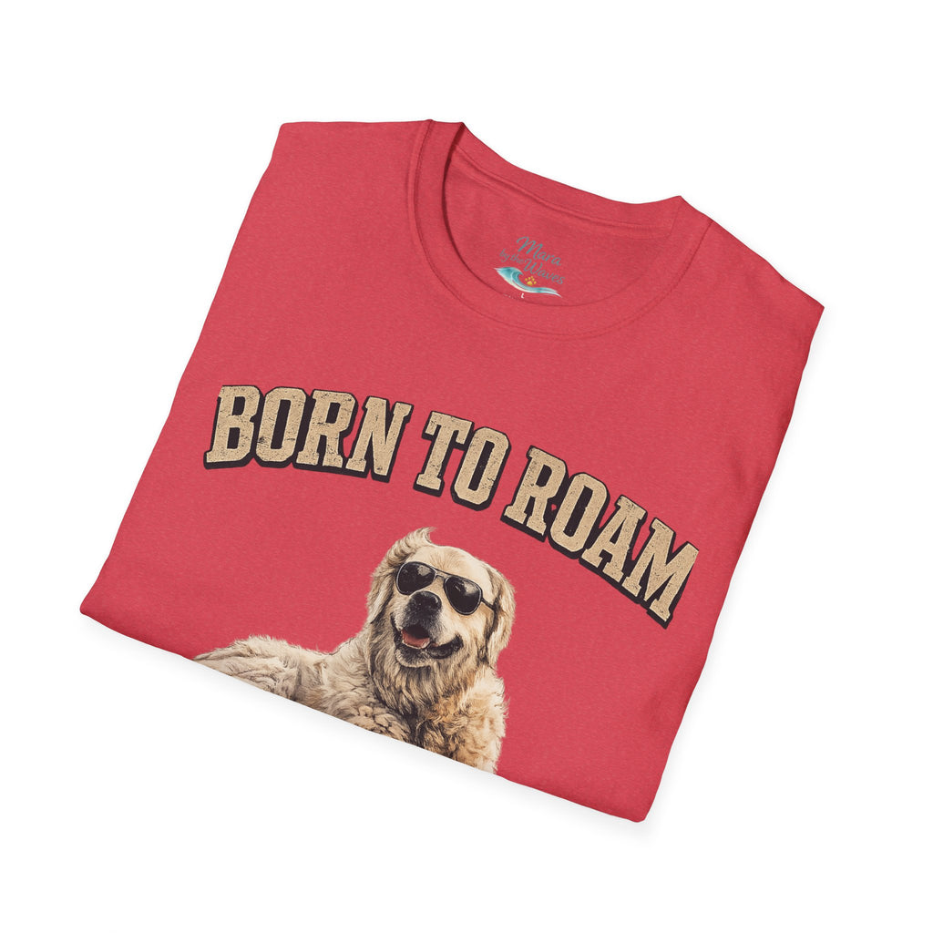 Born to Roam Dog T-Shirt — Golden Retriever 'Live Free Stay Wild' Graphic Tee