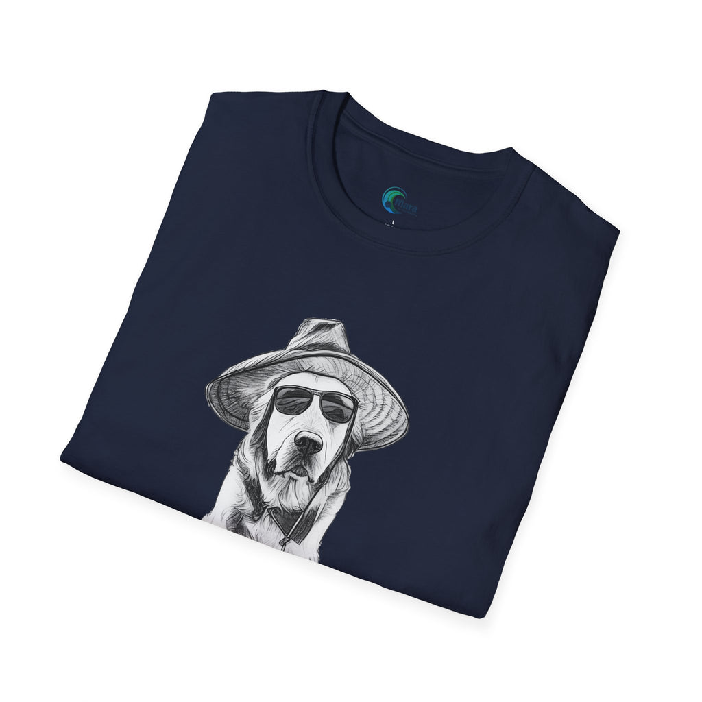 Golden Retriever with Hat & Sunglasses T-Shirt
