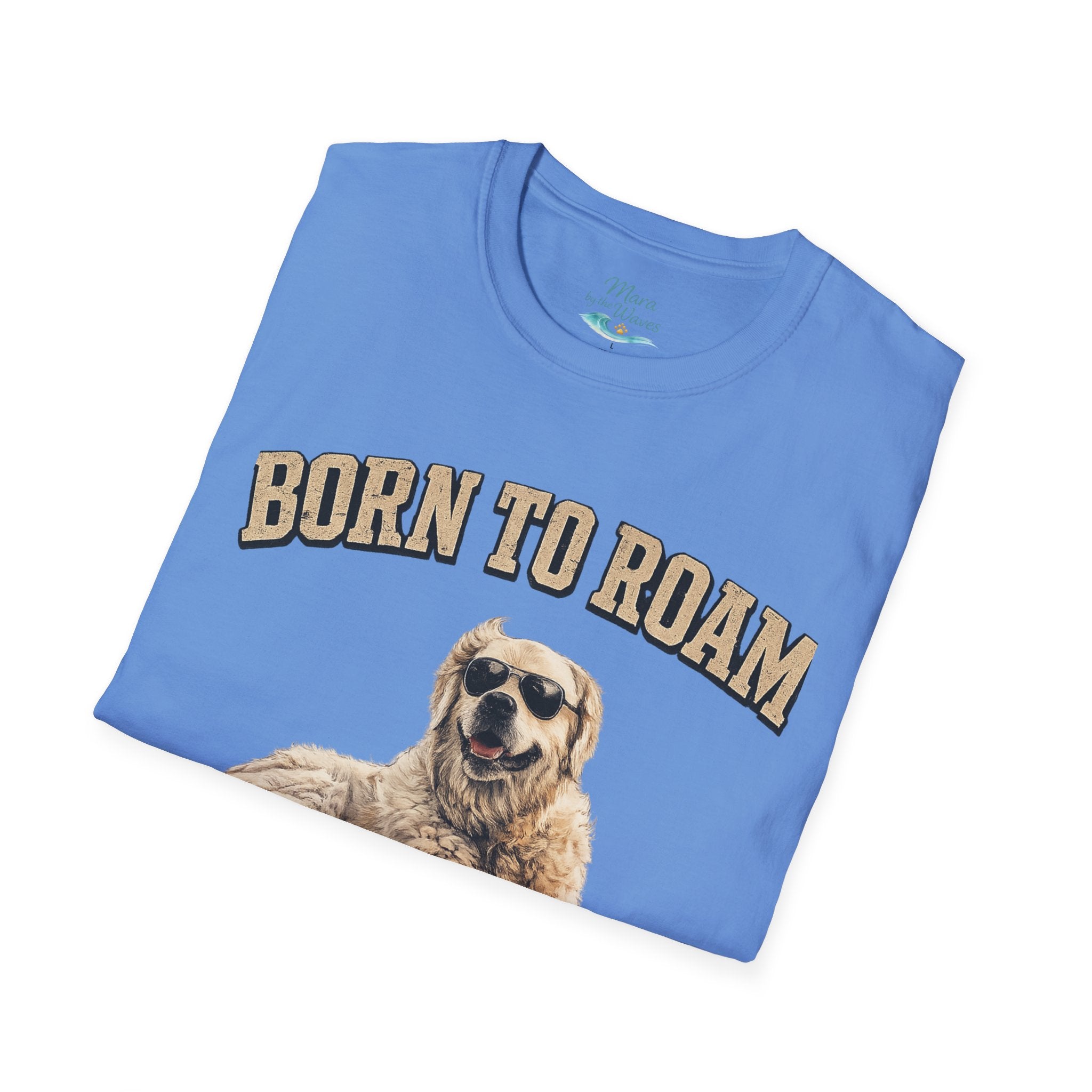 Born to Roam Dog T-Shirt — Golden Retriever 'Live Free Stay Wild' Graphic Tee