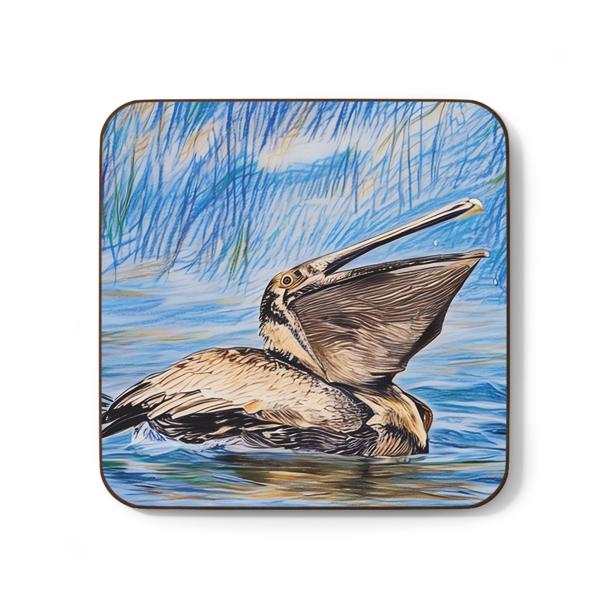 Pelican Art Hardboard Coaster - Nature-Inspired Drinkware Accessory