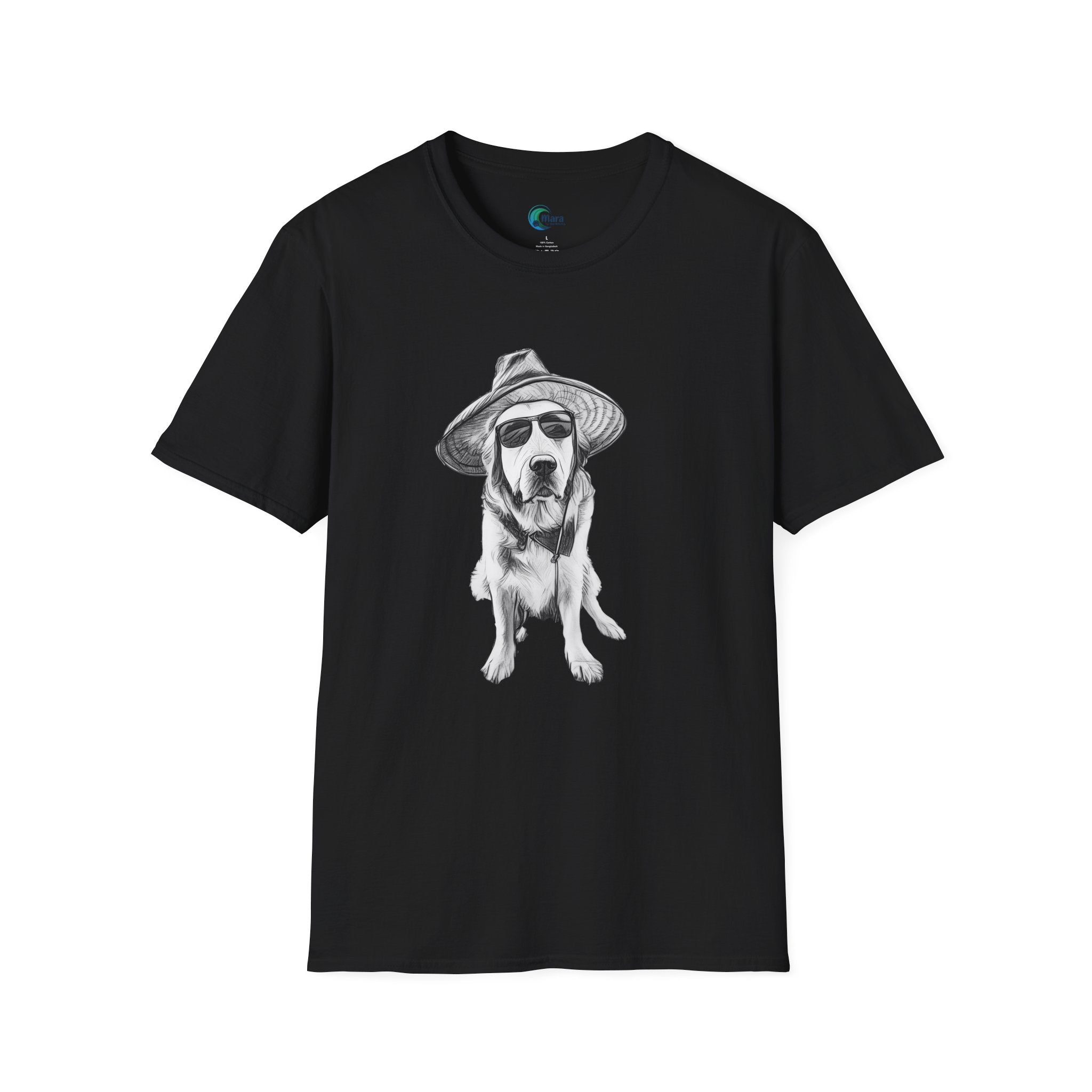Golden Retriever with Hat & Sunglasses T-Shirt