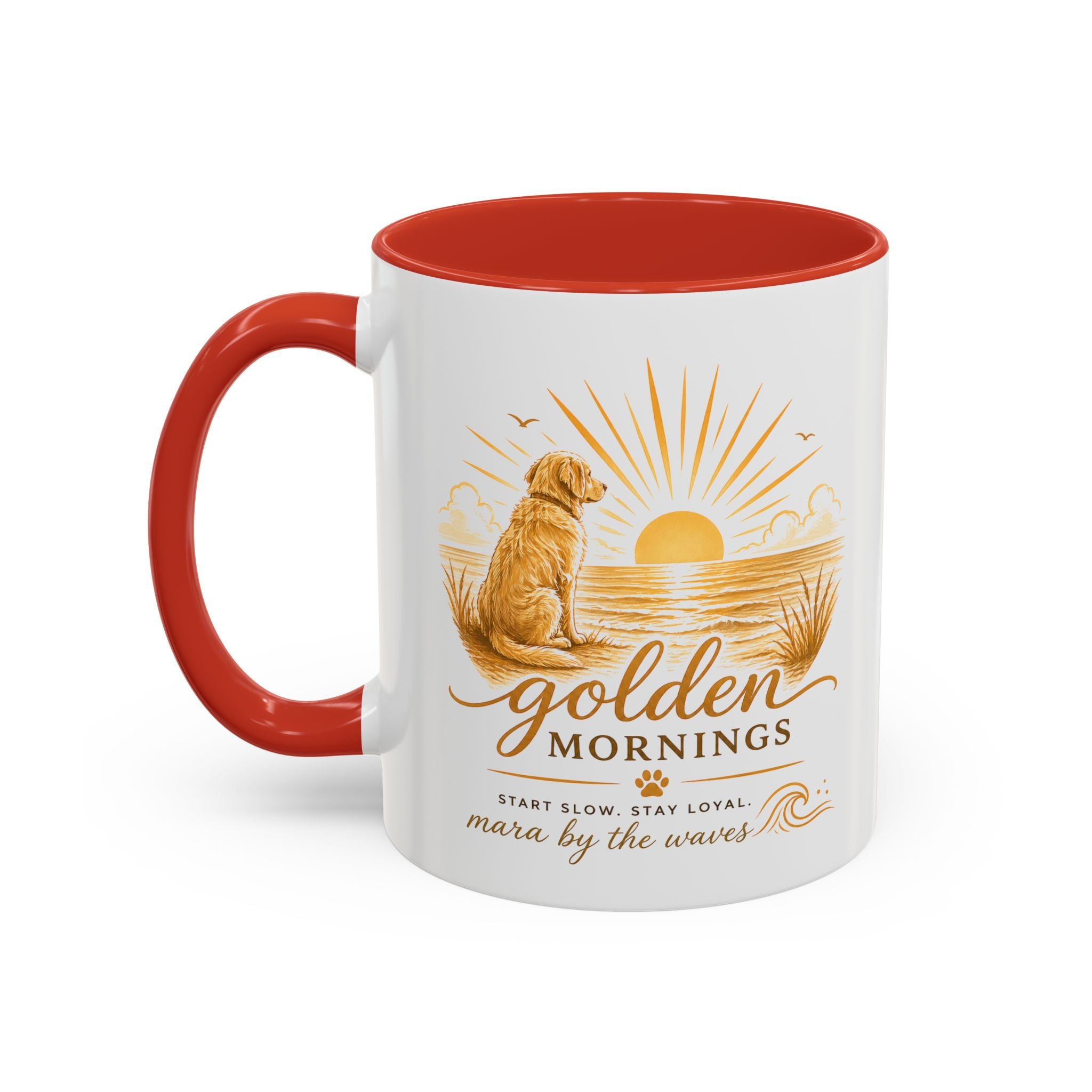 Golden Mornings Coffee Mug — Dog Sunrise Accent Mug (11/15oz)