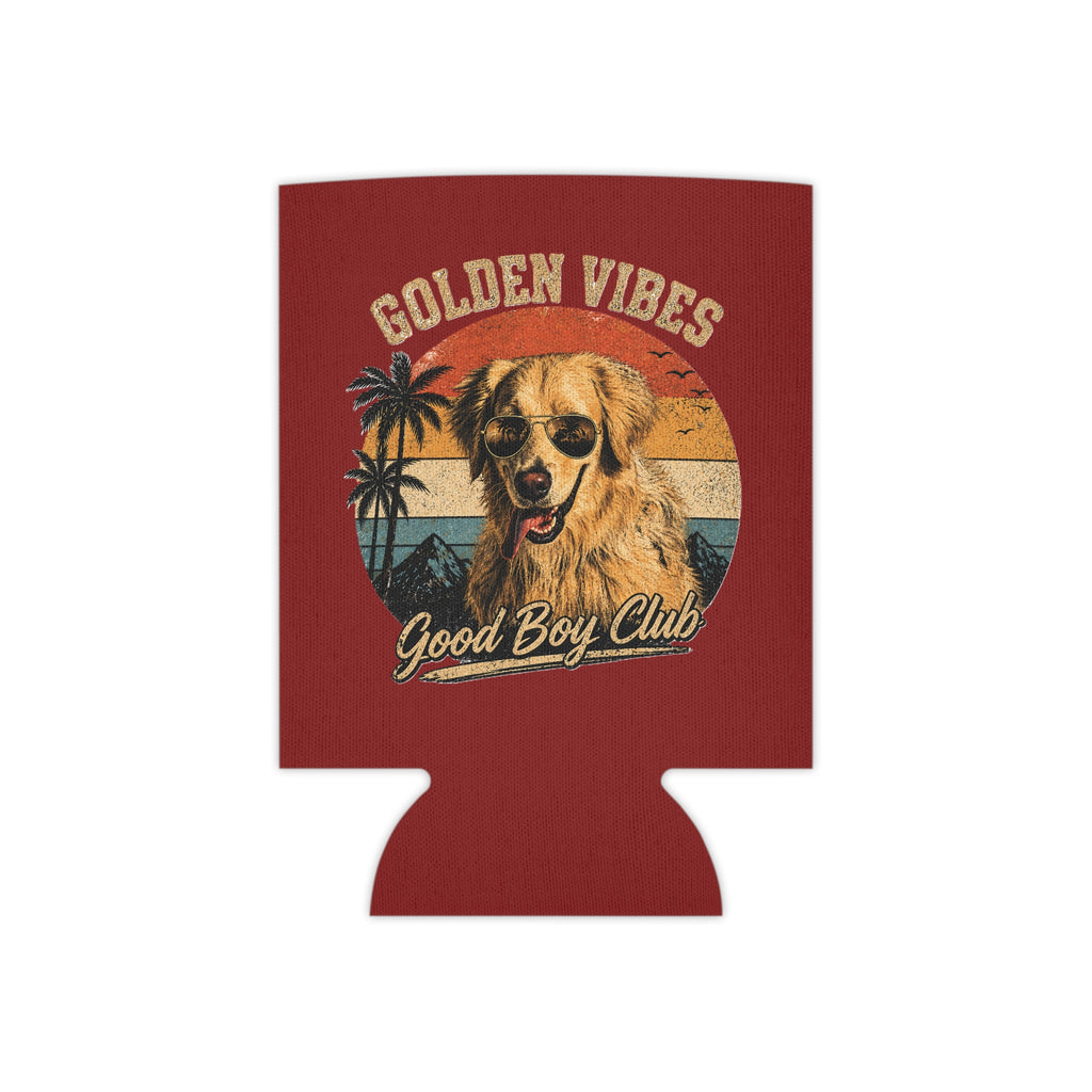 Golden Vibes Good Boy Club Can Cooler | Retro Golden Retriever Paw