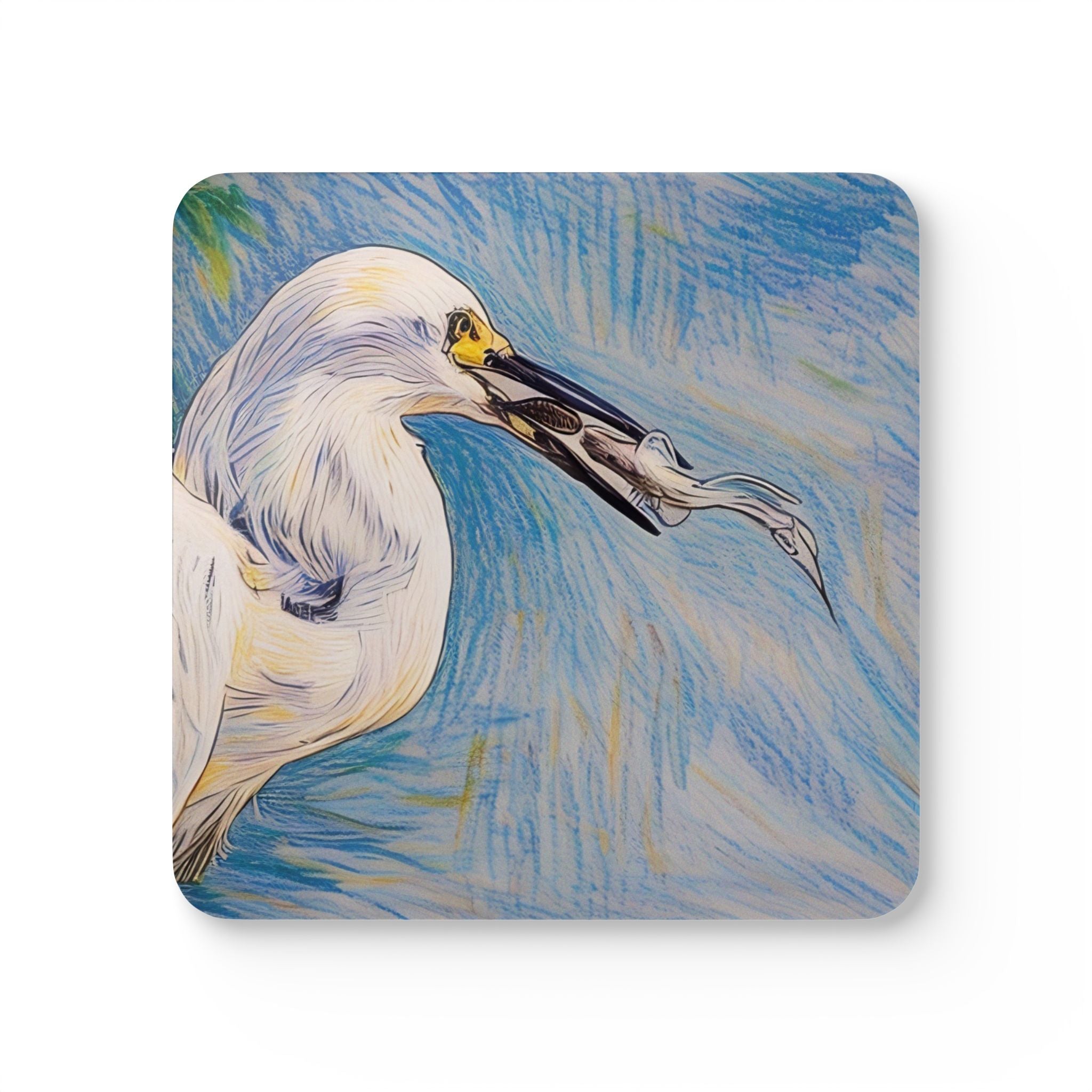 Coaster Set Snowy Egret
