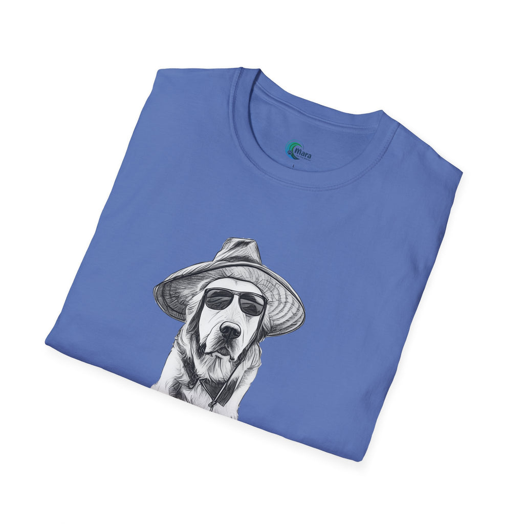 Golden Retriever with Hat & Sunglasses T-Shirt