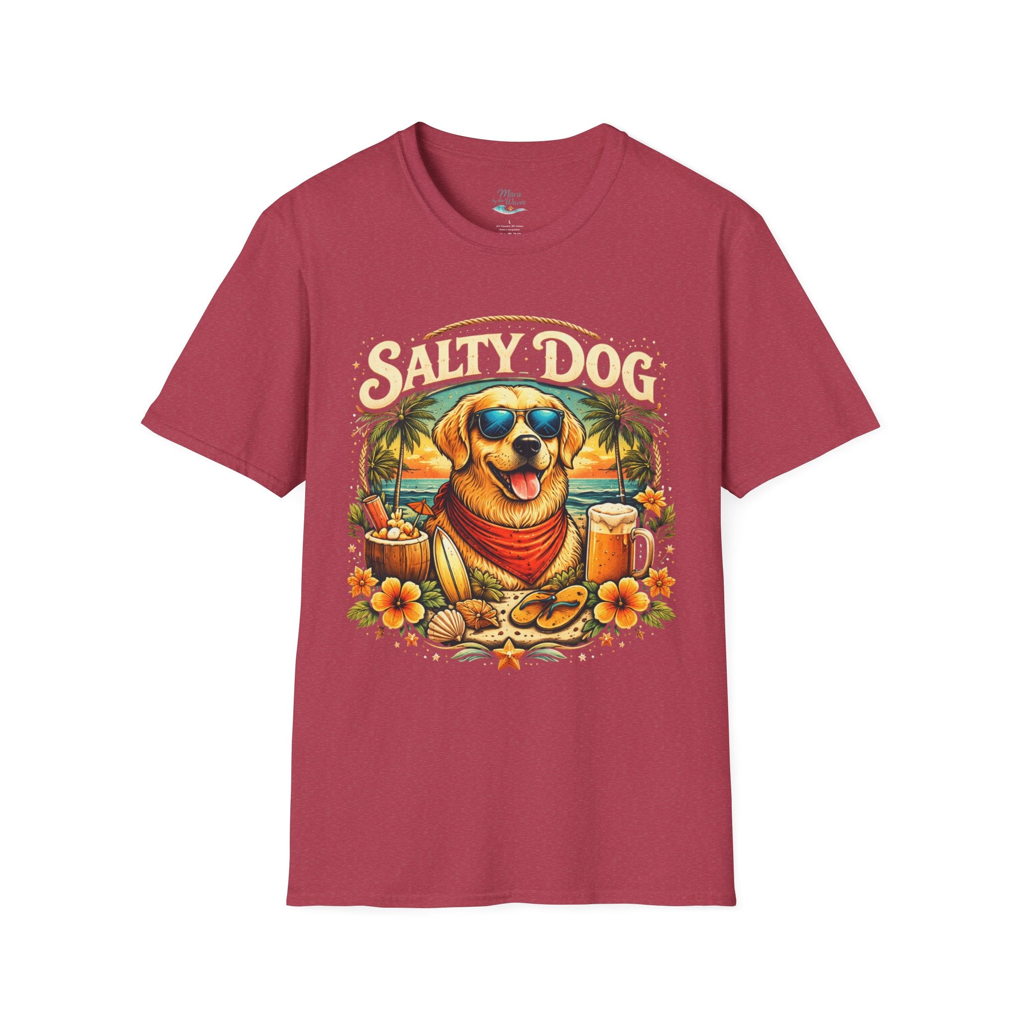 Salty Dog Beach T-Shirt — Retro Surf Dog Graphic Tee