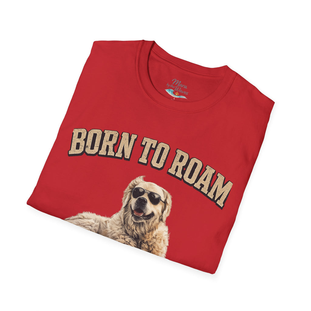 Born to Roam Dog T-Shirt — Golden Retriever 'Live Free Stay Wild' Graphic Tee