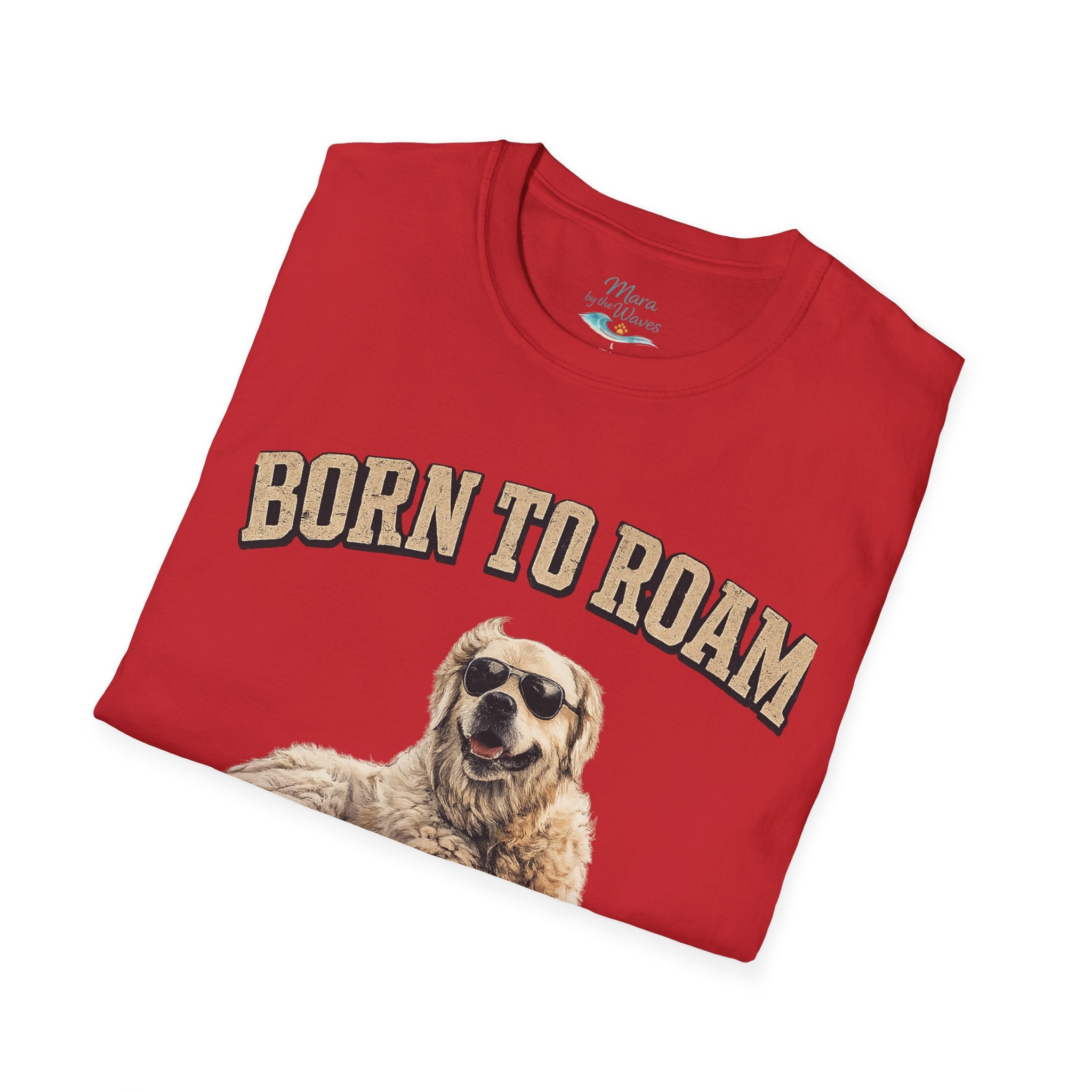 Born to Roam Dog T-Shirt — Golden Retriever 'Live Free Stay Wild' Graphic Tee