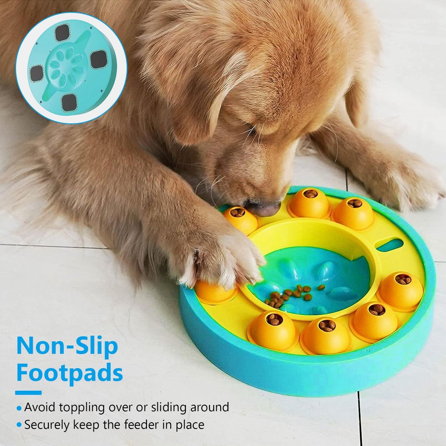 Dog Puzzle Food Feeder Slow Feeding Bowl Interactive Toy Dog Treat Dispensing Toy