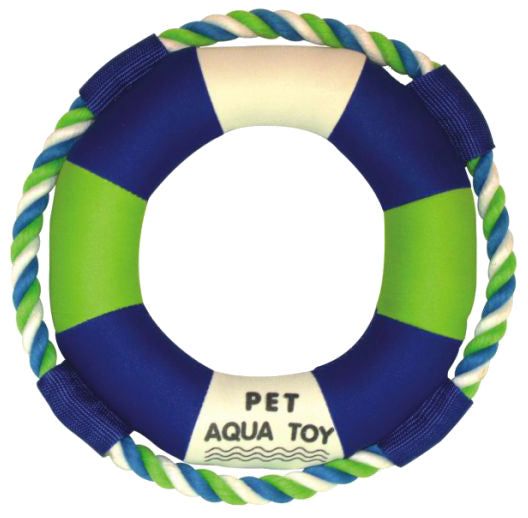 Pet Life 'Life Raver' Rounded Squeaking and Jute Rope Floating Dog Toy