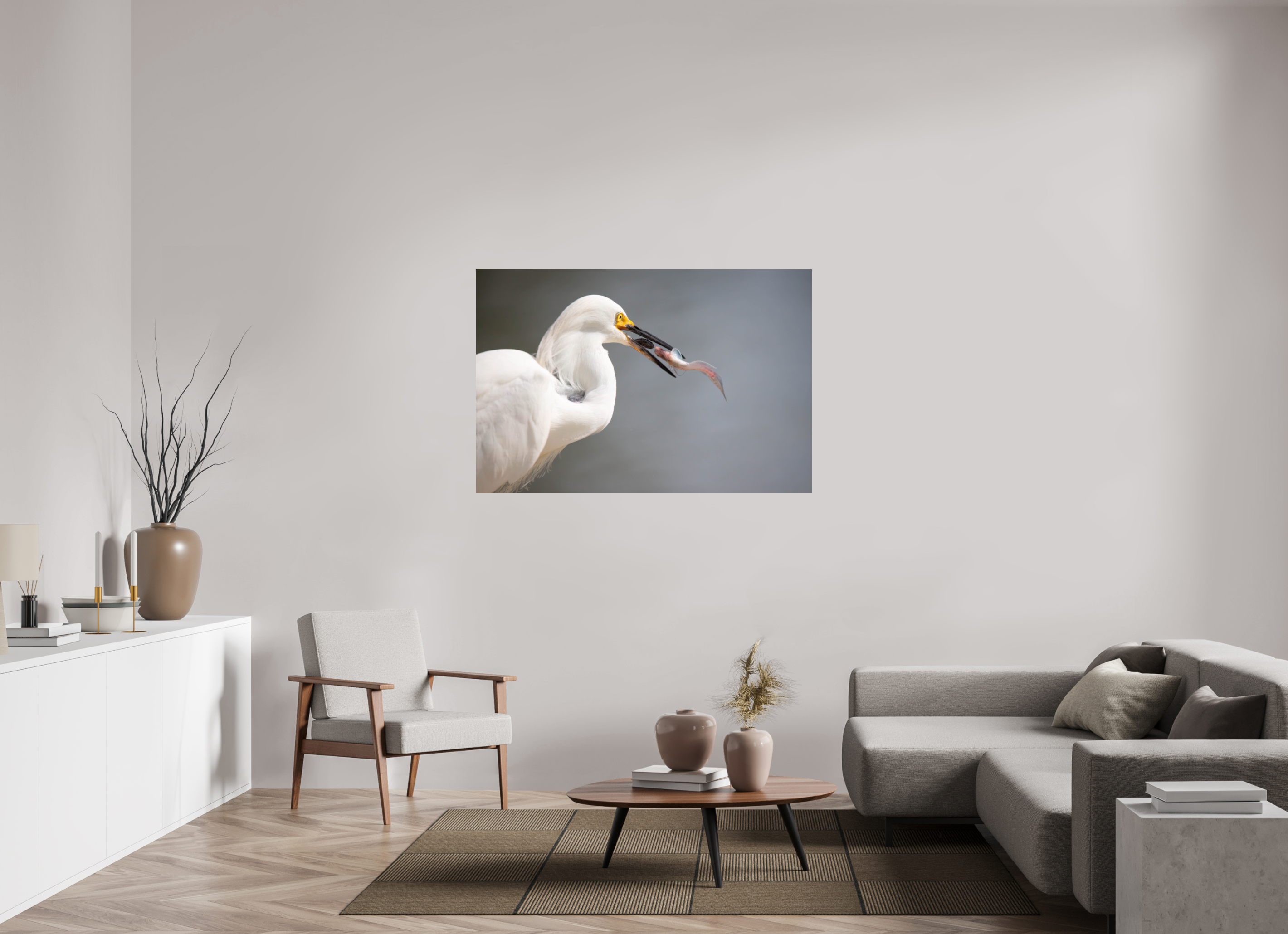 Snowy Egret on Acrylic Glass